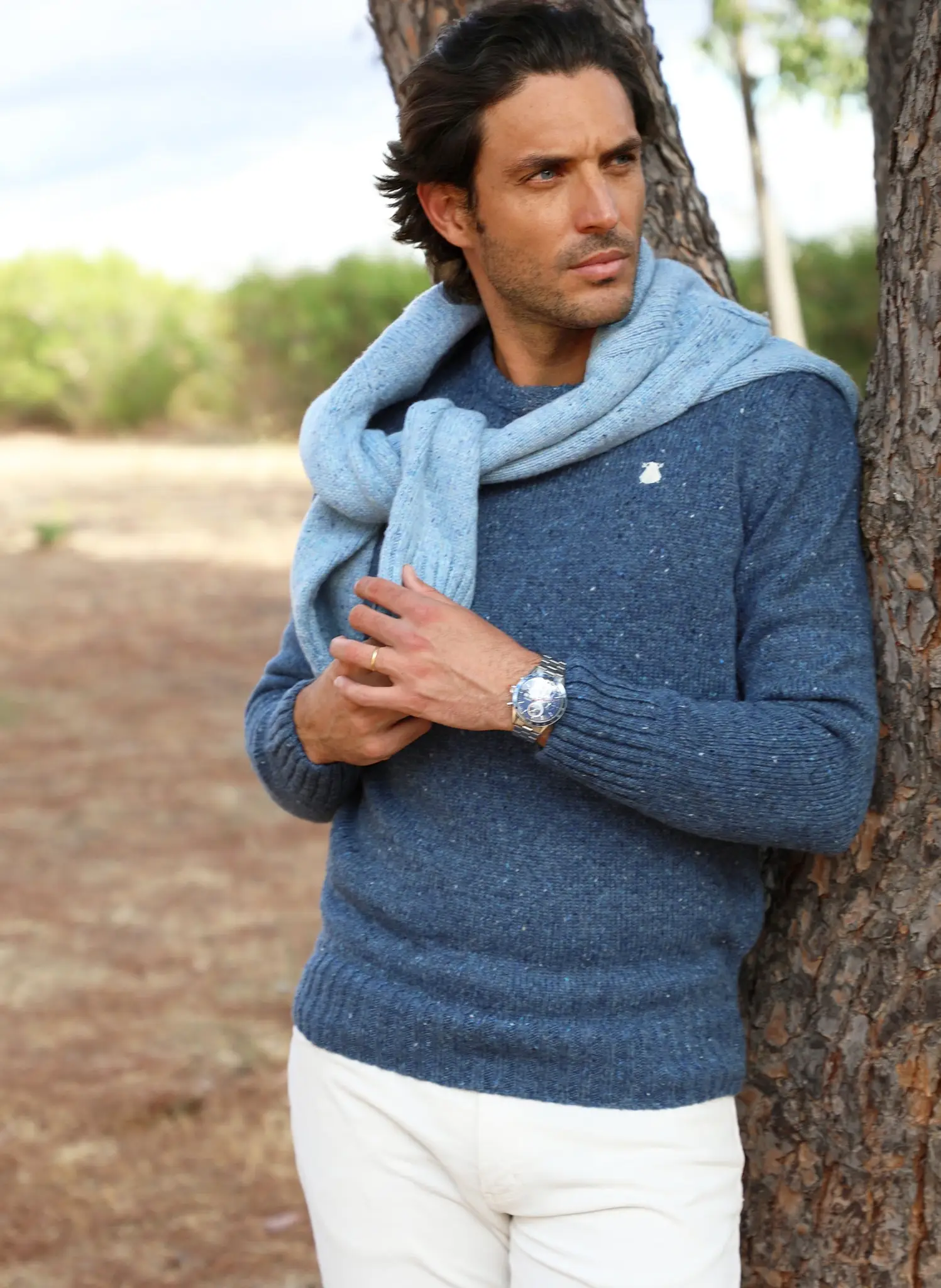 Jersey Azul Jaspeado Cuello Caja Hombre - Image 4