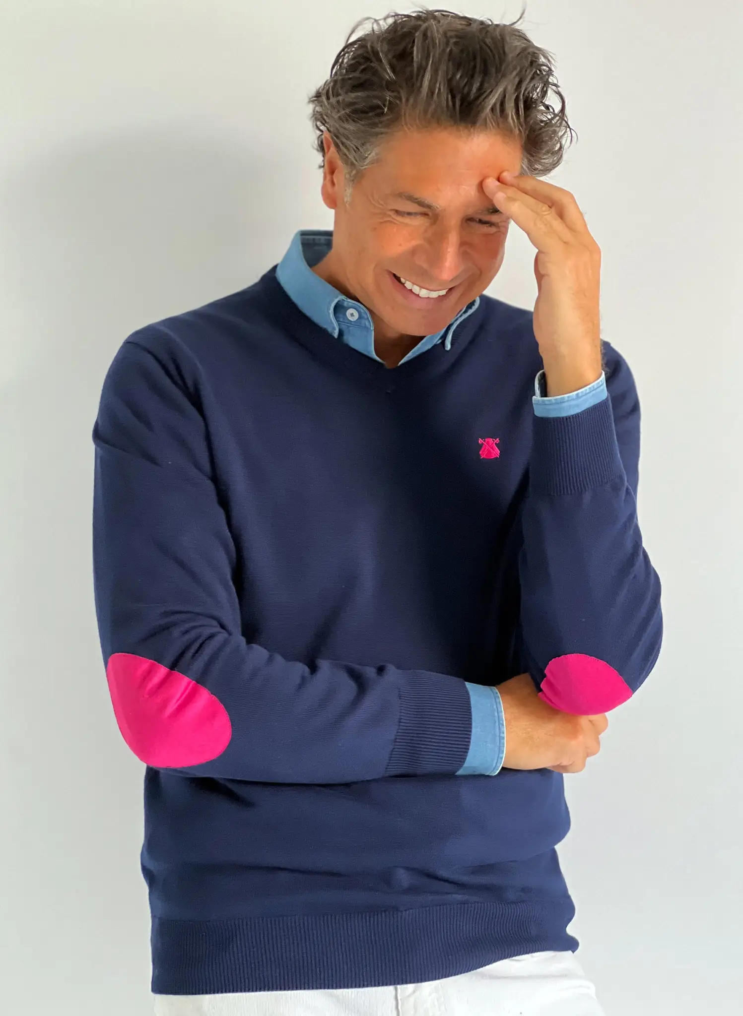 Jersey Azul Marino Coderas Rosa Hombre - Image 4