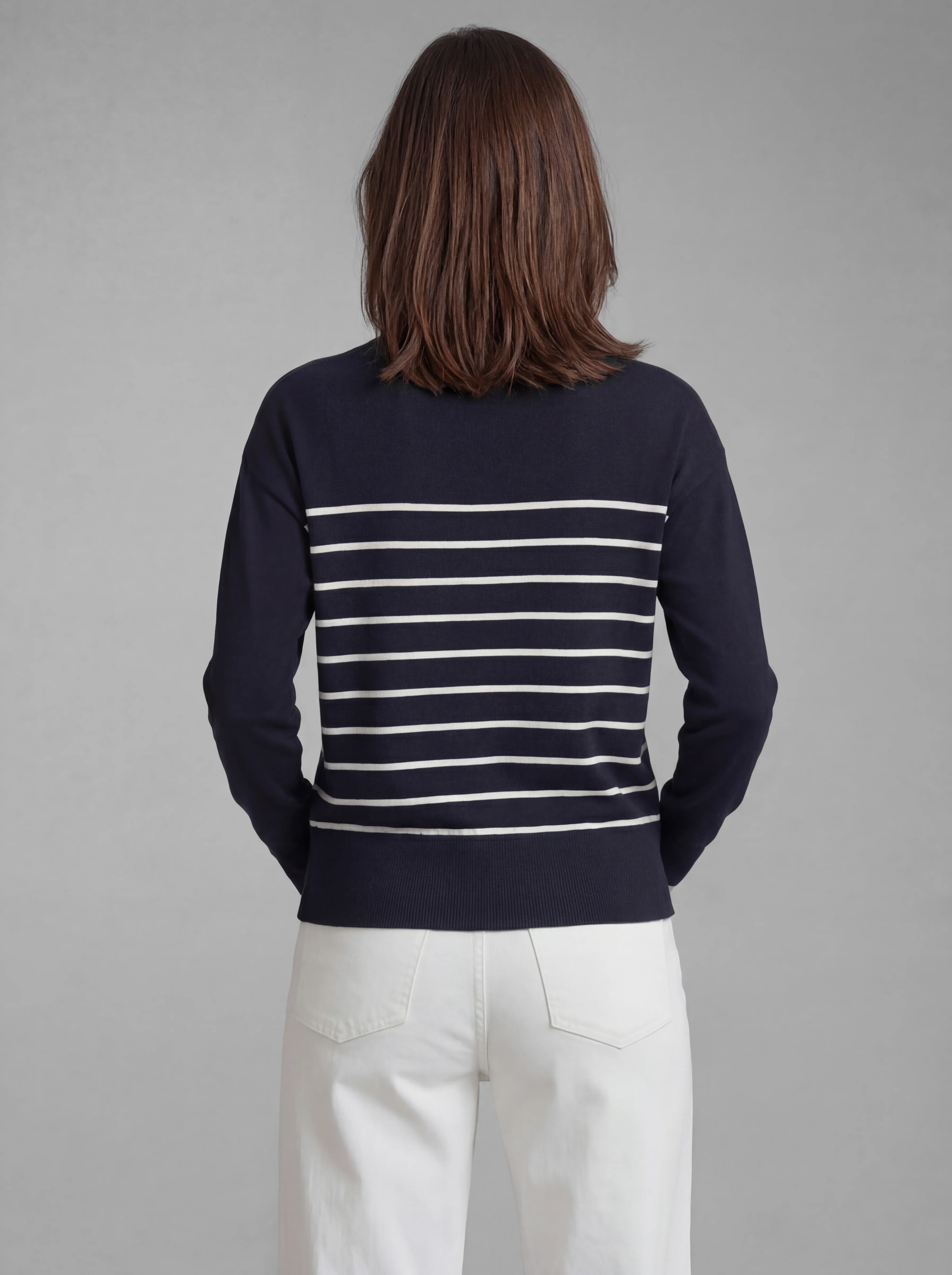 Jersey Azul Punto Marinero Manga Larga Mujer - Image 2