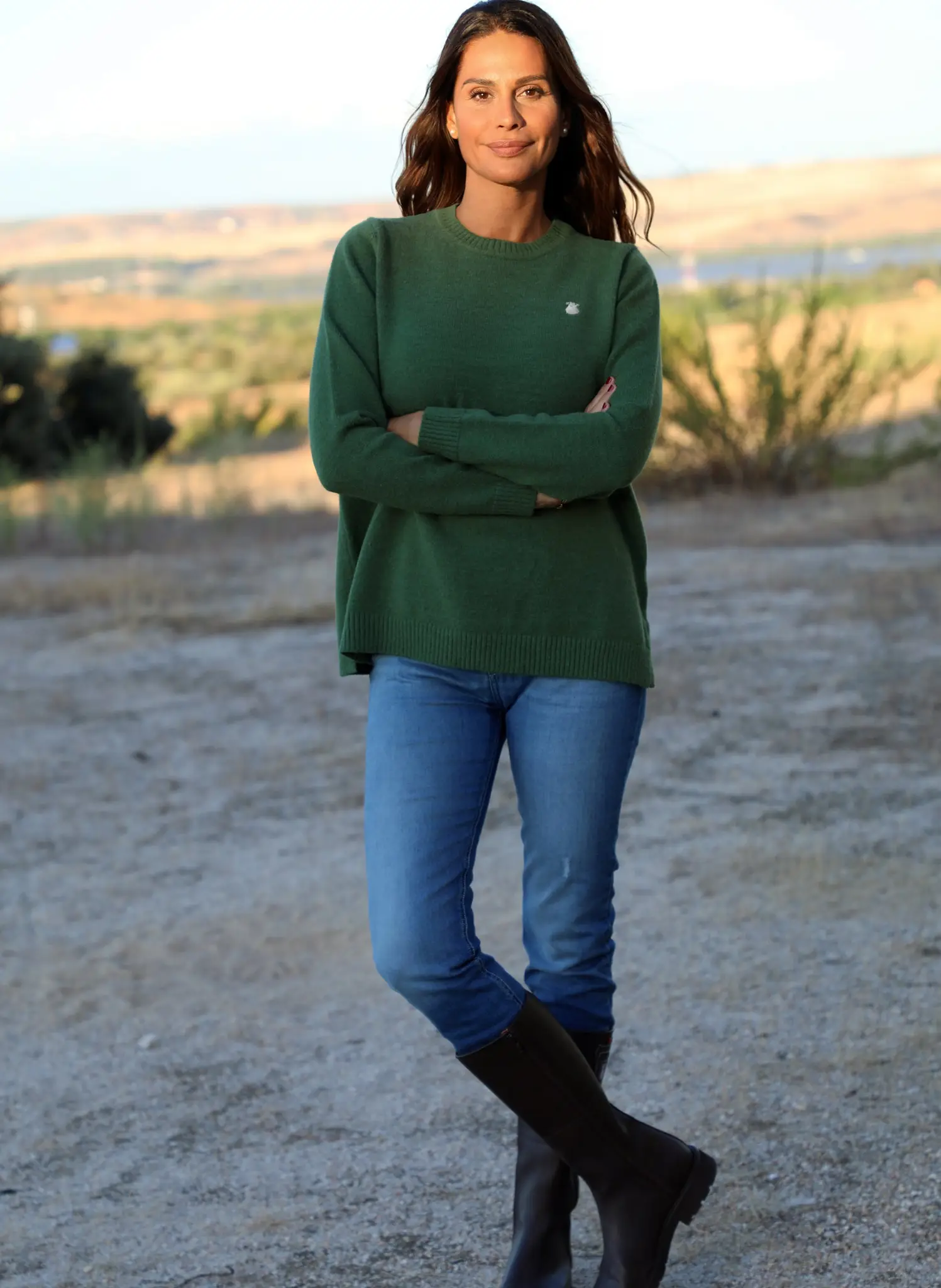 Jersey Verde Cuello Caja Mujer - Image 4