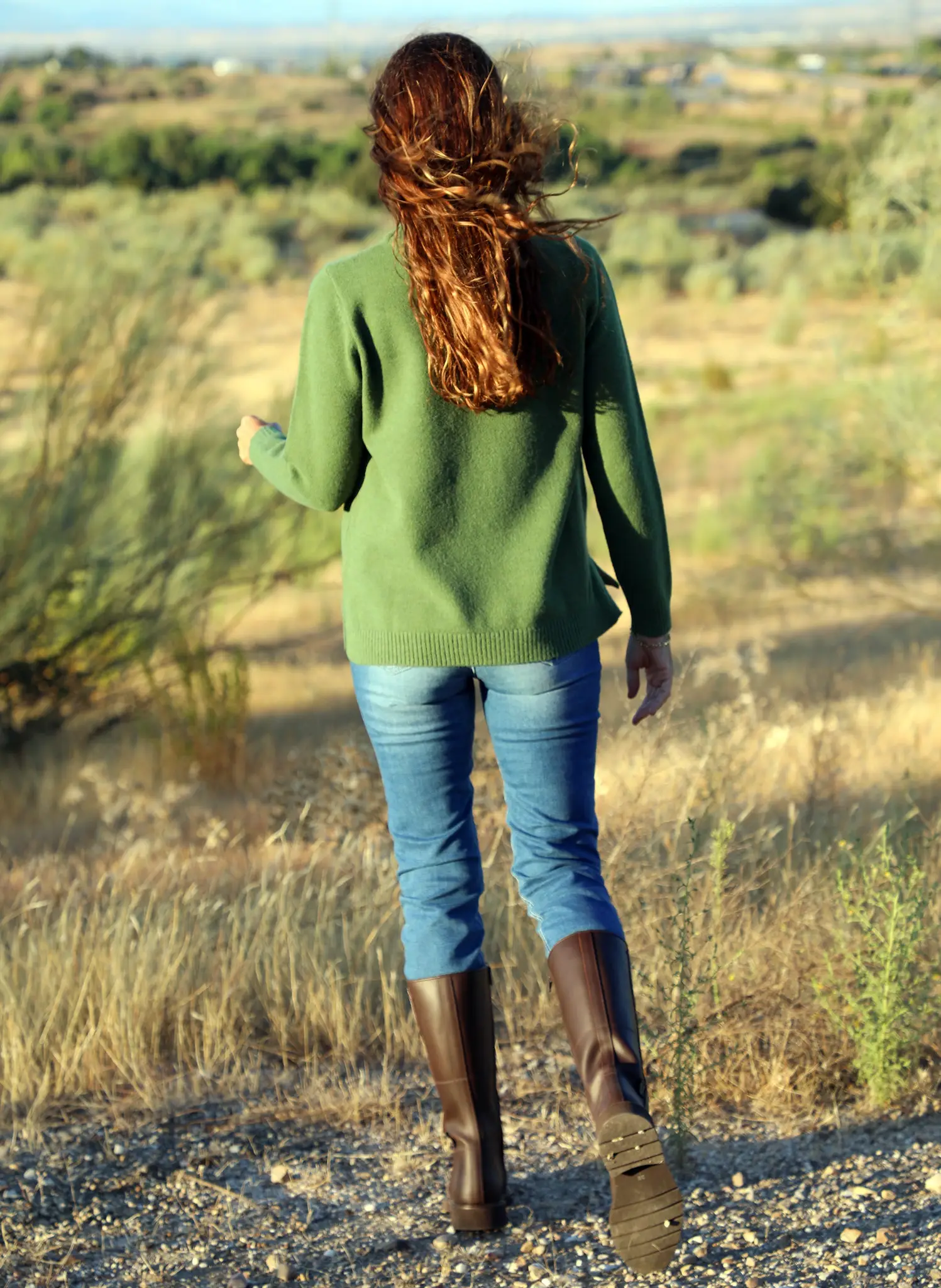 Jersey Verde Cuello Caja Mujer - Image 5