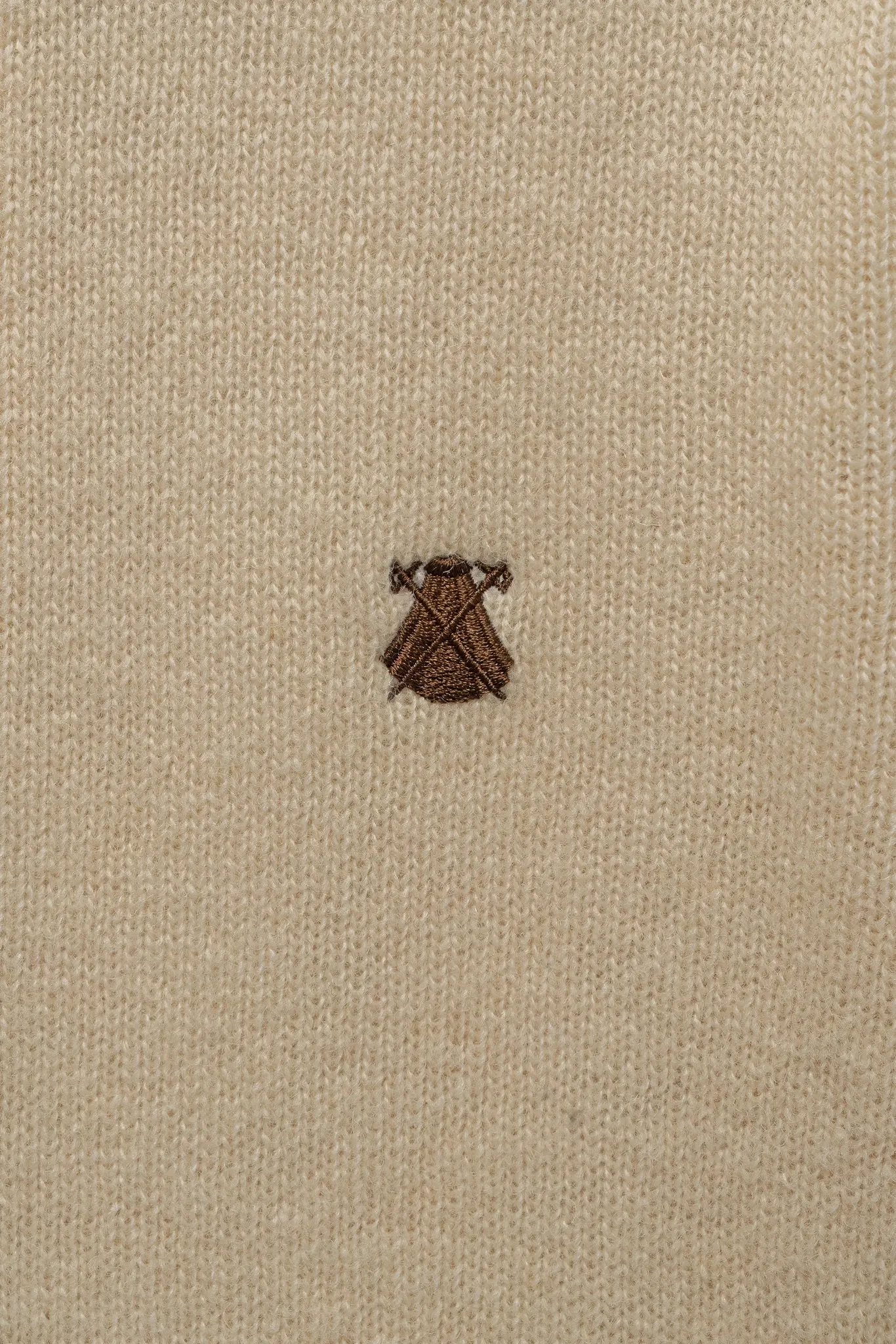 Jersey Beige Lambswool Cuello Cremallera Hombre - Image 3