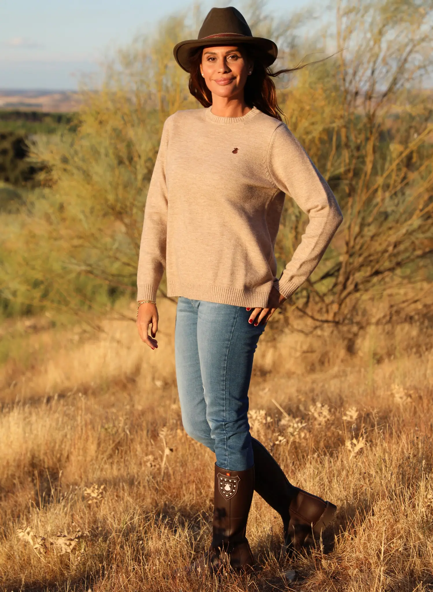 Jersey Beige Cuello Caja Mujer - Image 4