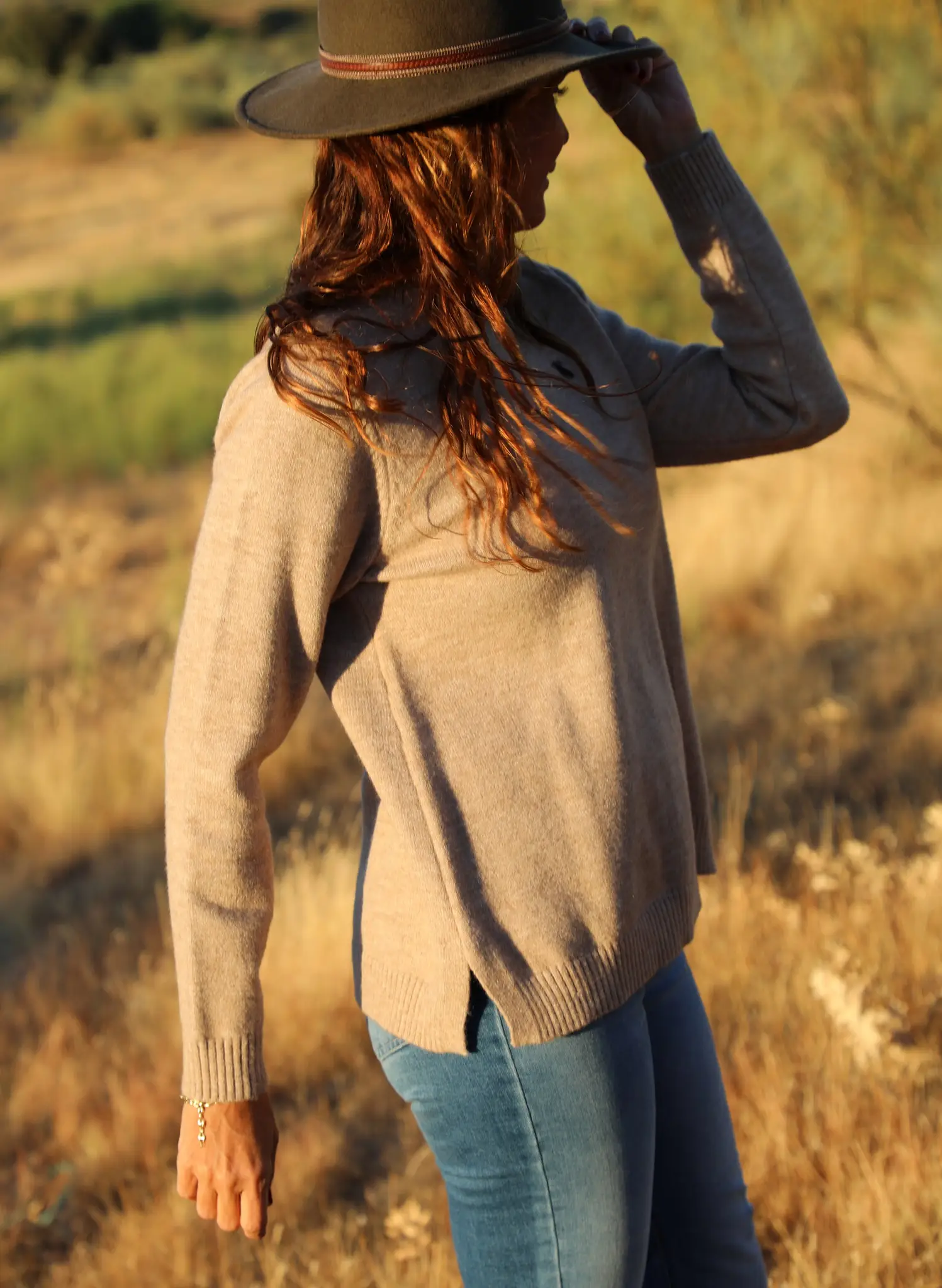 Jersey Beige Cuello Caja Mujer - Image 5