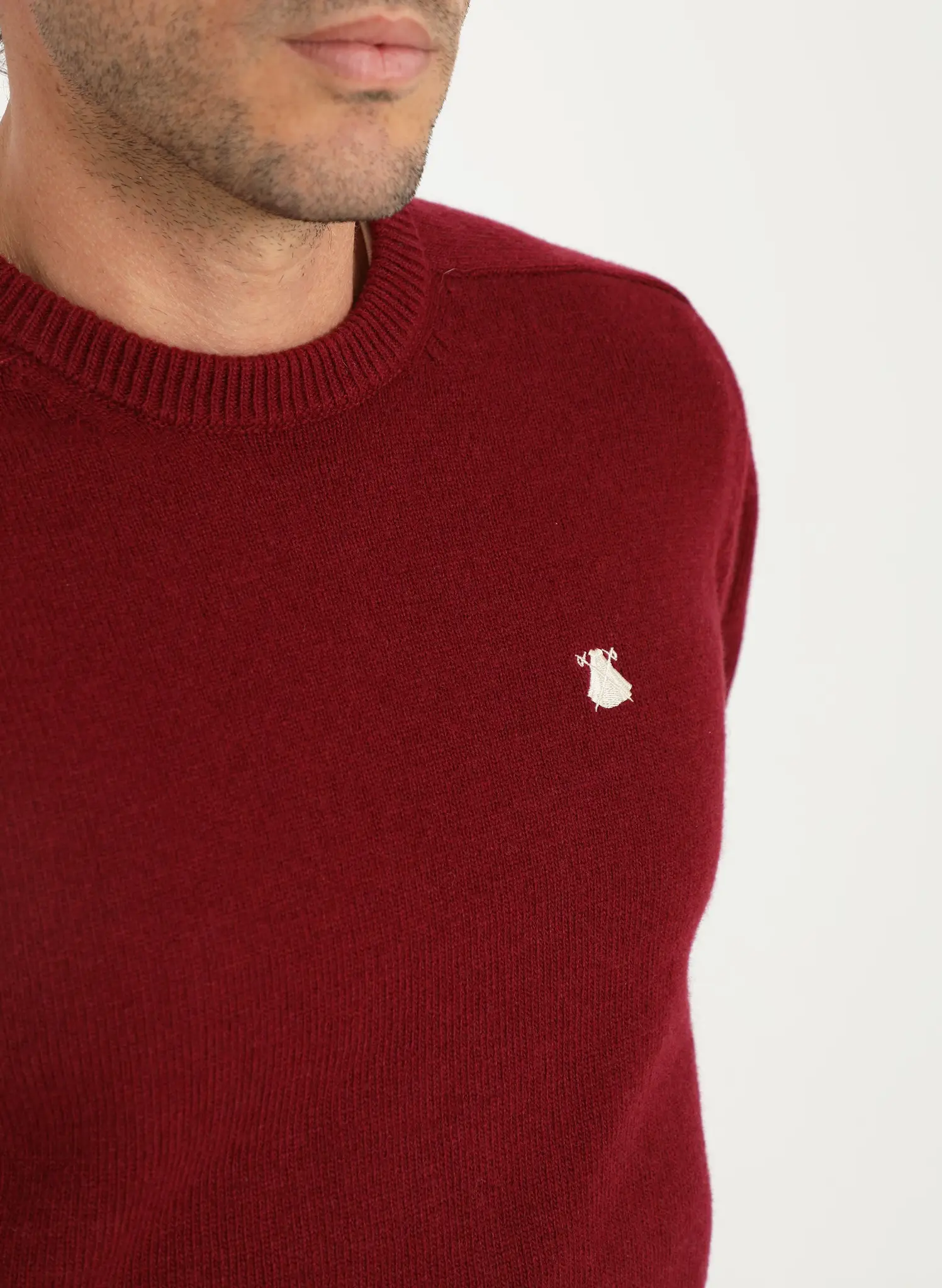 Jersey Lambswool Burdeos Cuello Caja Hombre - Image 4
