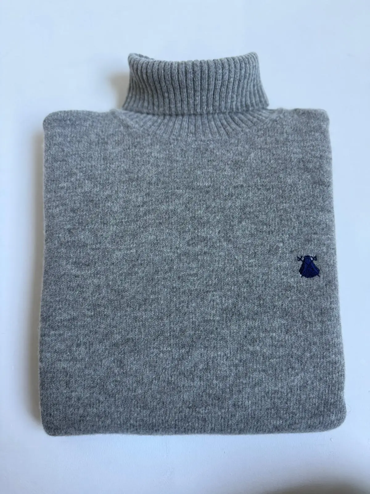 Jersey Gris Lambswool Cuello Alto Hombre - Image 3