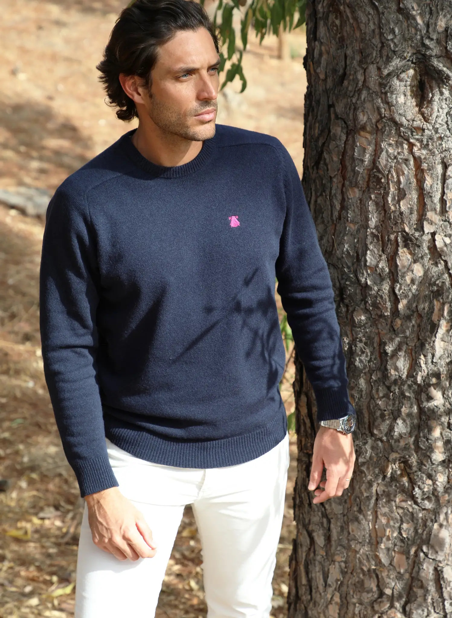 Jersey Lambswool Cuello Caja Azul Hombre - Image 4