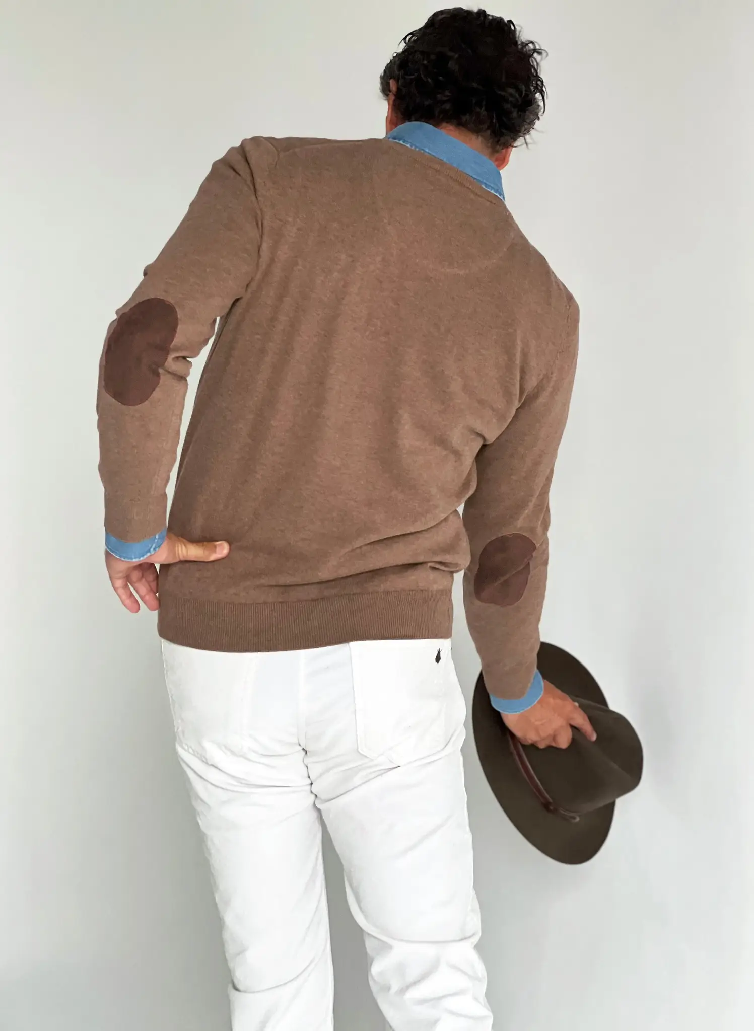 Jersey Marrón de Pico Coderas Hombre - Image 6