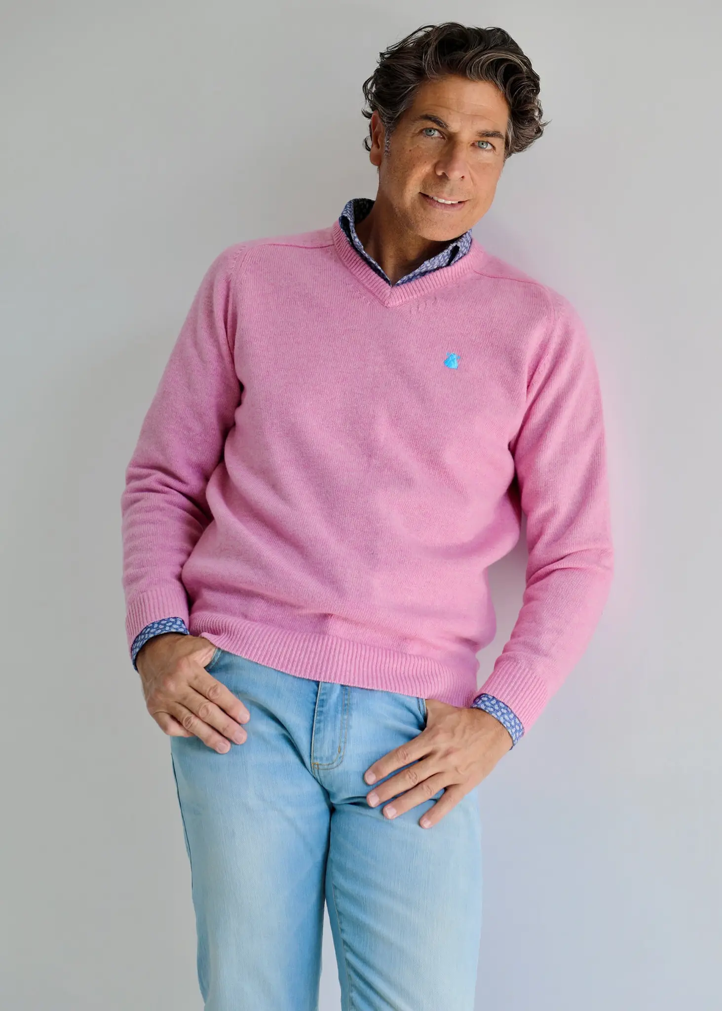Jersey Lambswool Rosa Pico Hombre - Image 4
