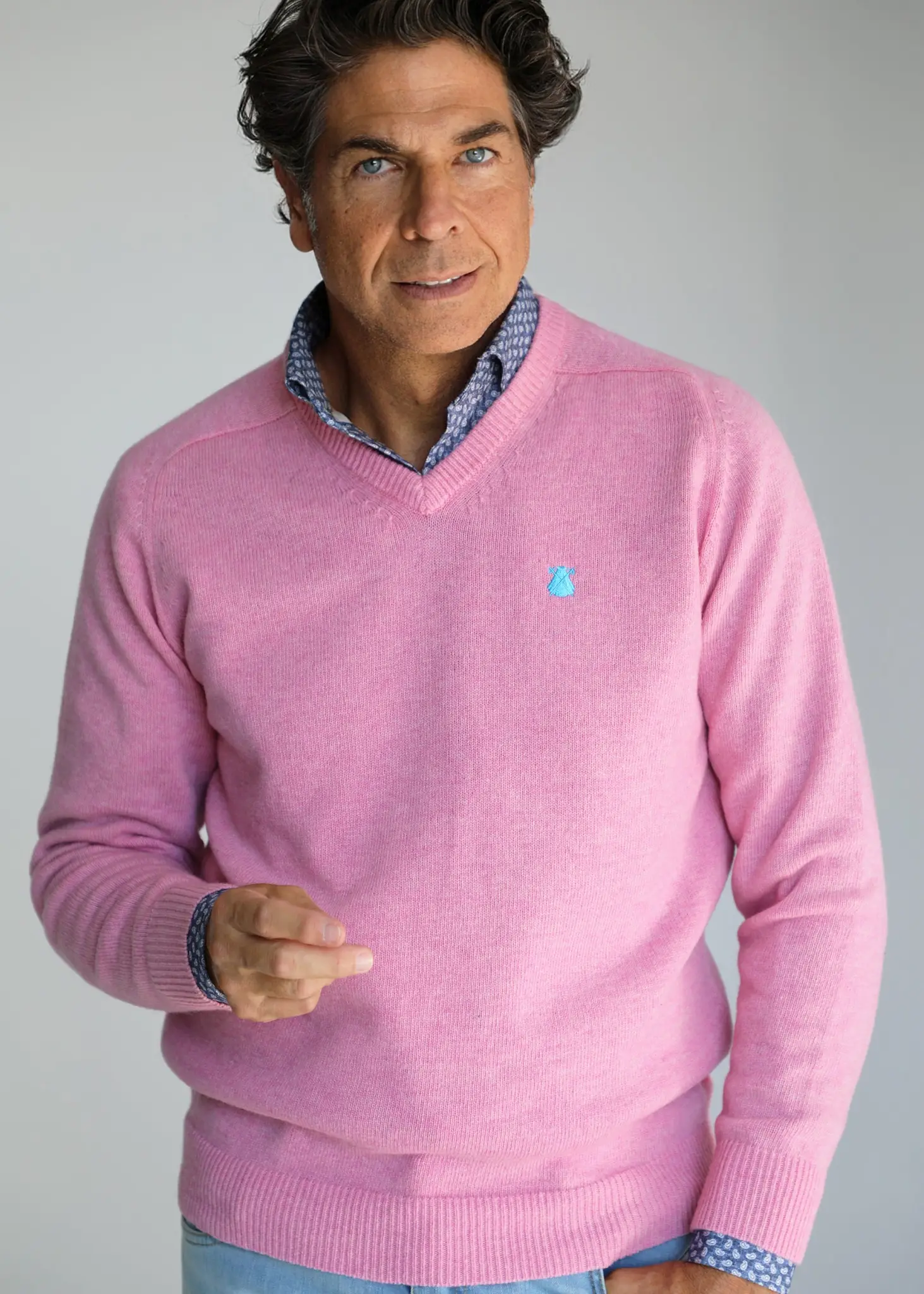 Jersey Lambswool Rosa Pico Hombre - Image 5