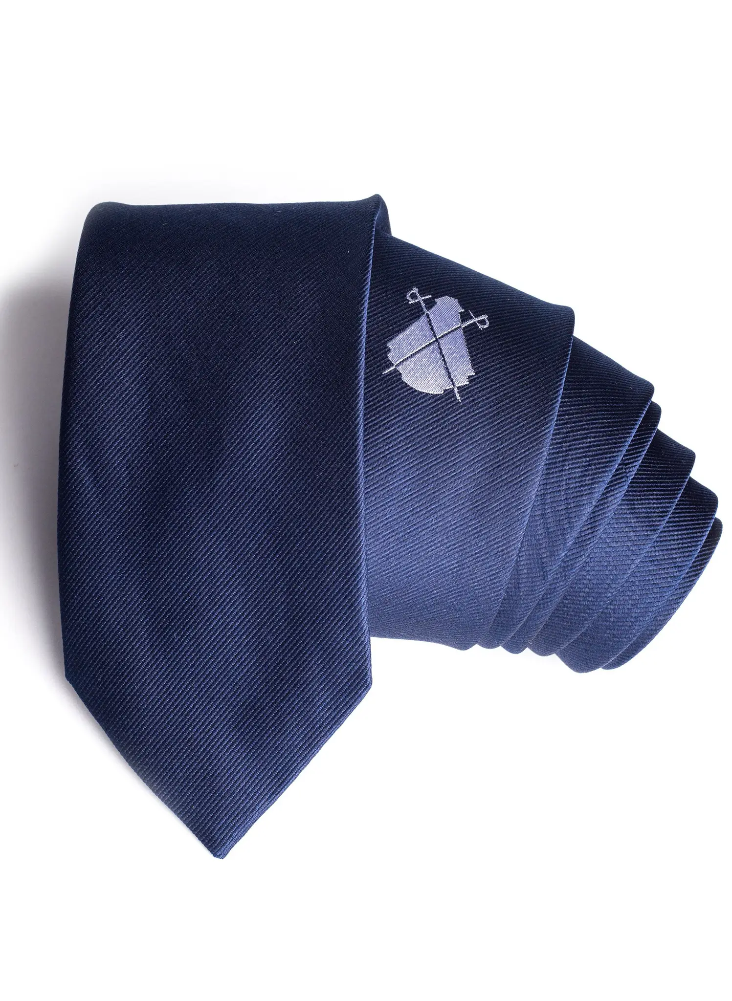 Corbata Azul Marino Logo Blanco - Image 4