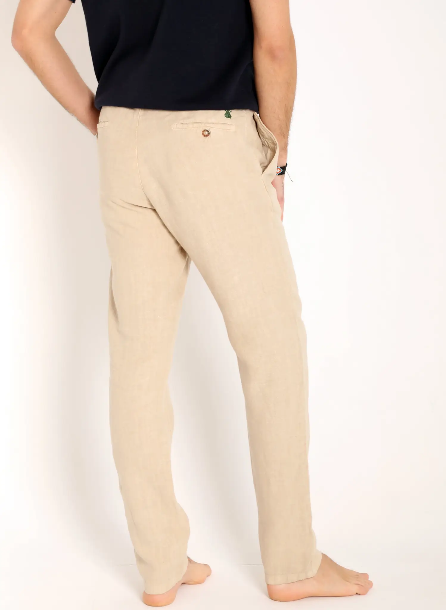 Pantalón Camel Lino Cordón Hombre - Image 2