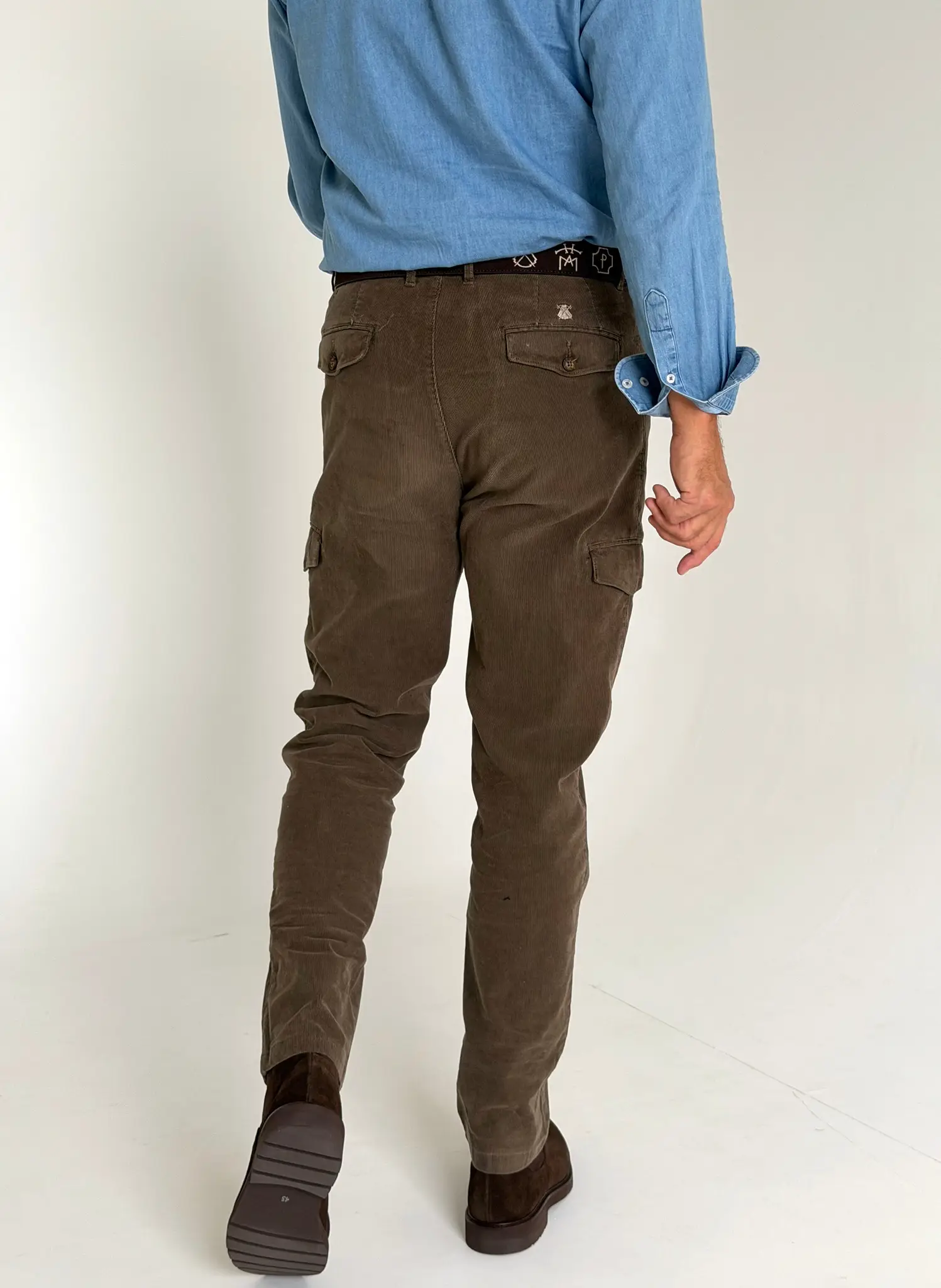 Pantalón Cargo Marrón Micro Pana Hombre - Image 3