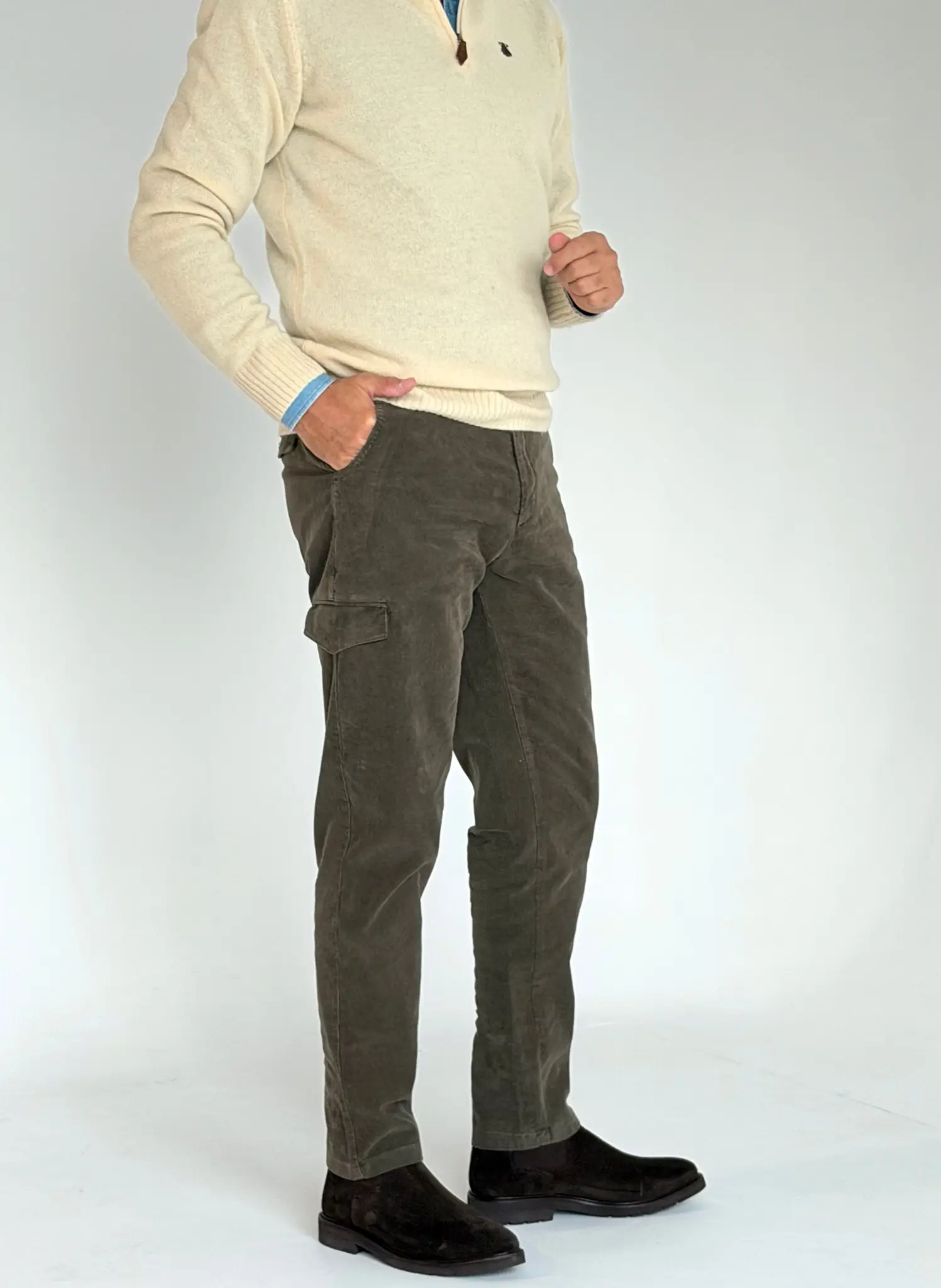 Pantalón Cargo Marrón Micro Pana Hombre - Image 4