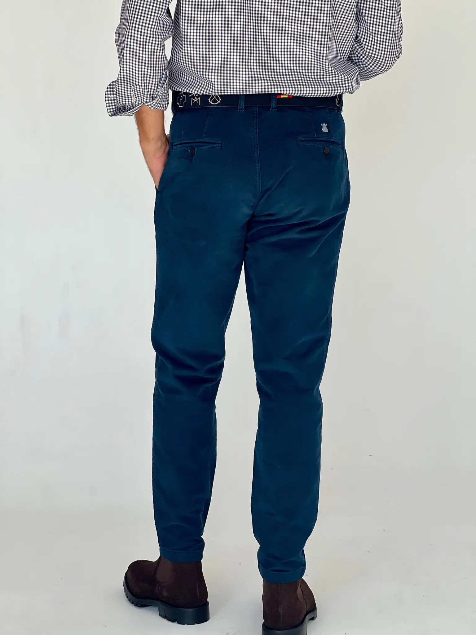 Pantalón Tipo Chino Micro Pana Azul Petróleo Hombre - Image 3