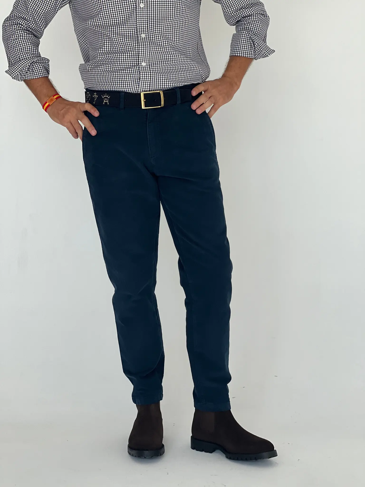 Pantalón Tipo Chino Micro Pana Azul Petróleo Hombre - Image 6