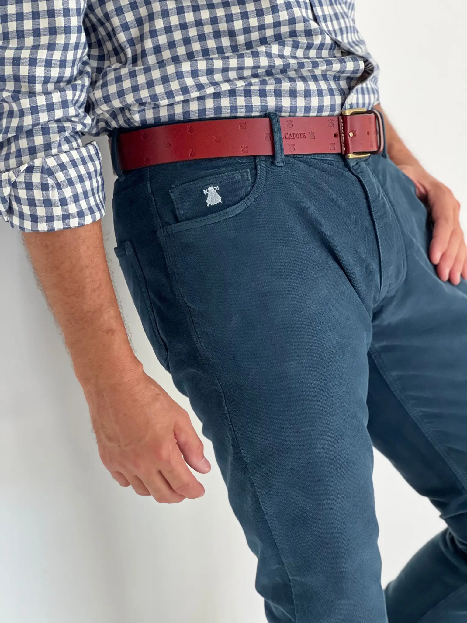 Pantalón MicroPana 5 bolsillos Azul Petróleo Hombre - Image 4