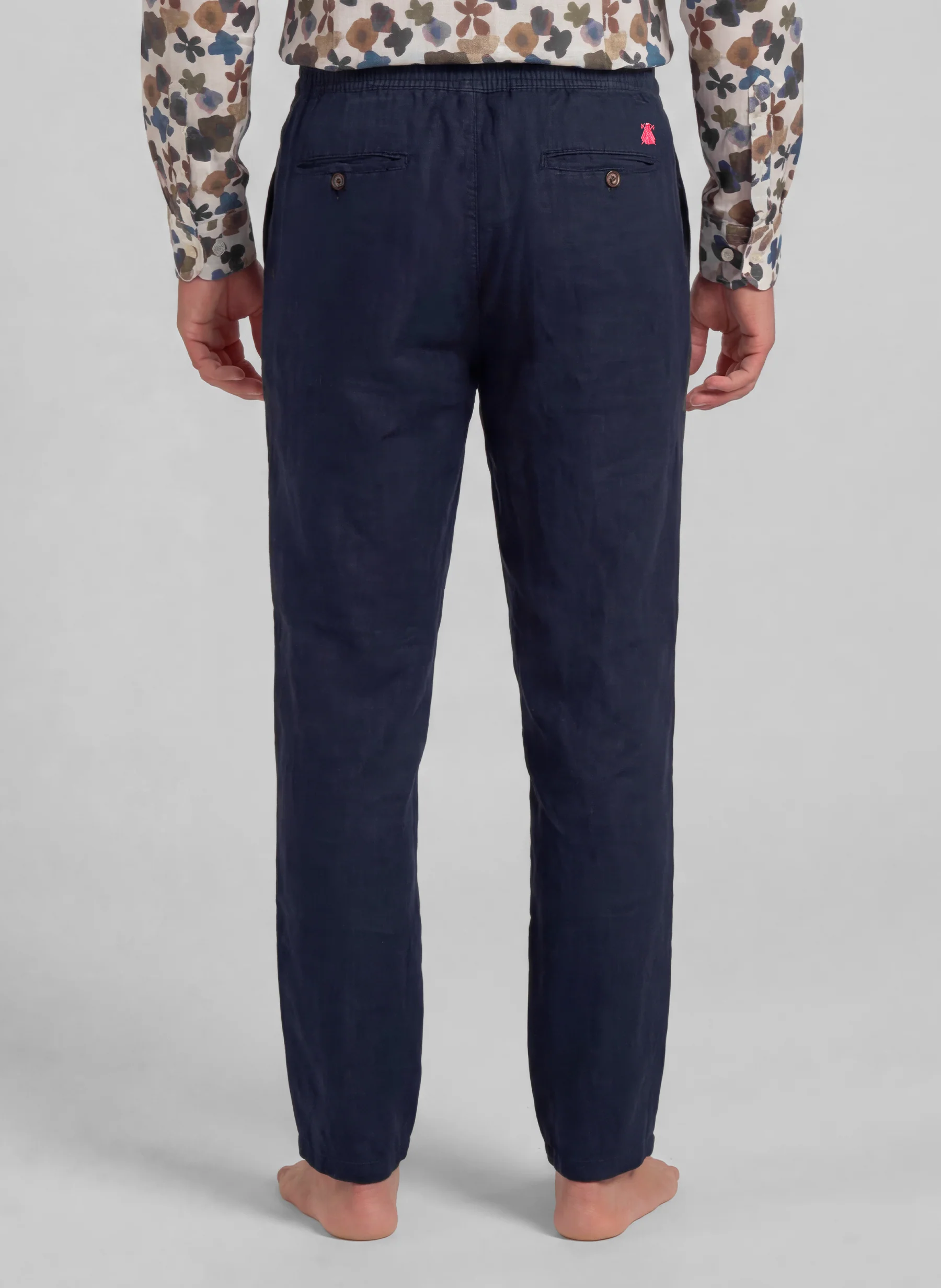 Pantalón Azul Marino Lino Cordón Hombre - Image 2