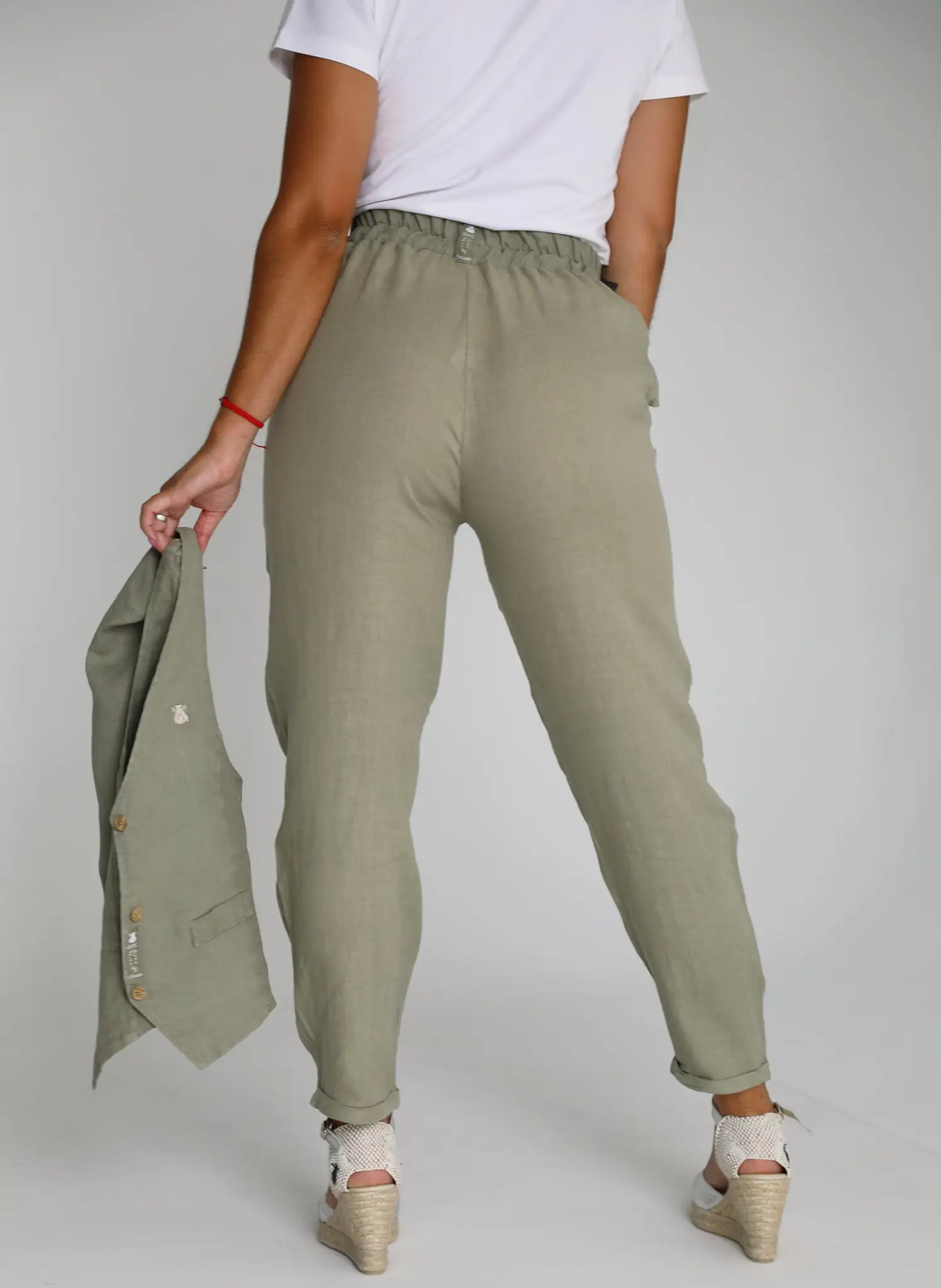 Pantalón Lino Kaki Mujer - Image 4