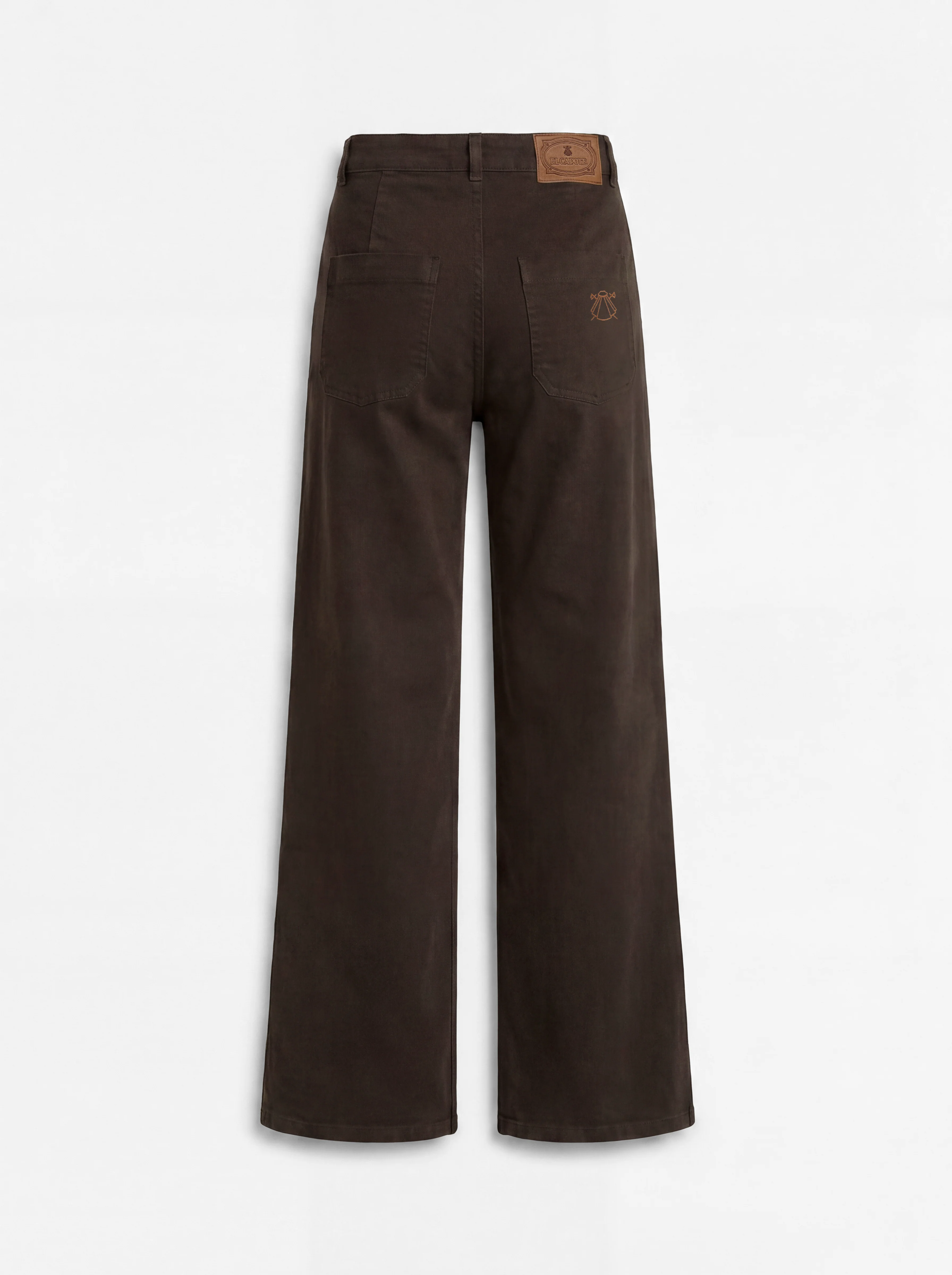 Pantalón Marrón Vaquero pierna Ancha Mujer - Image 4