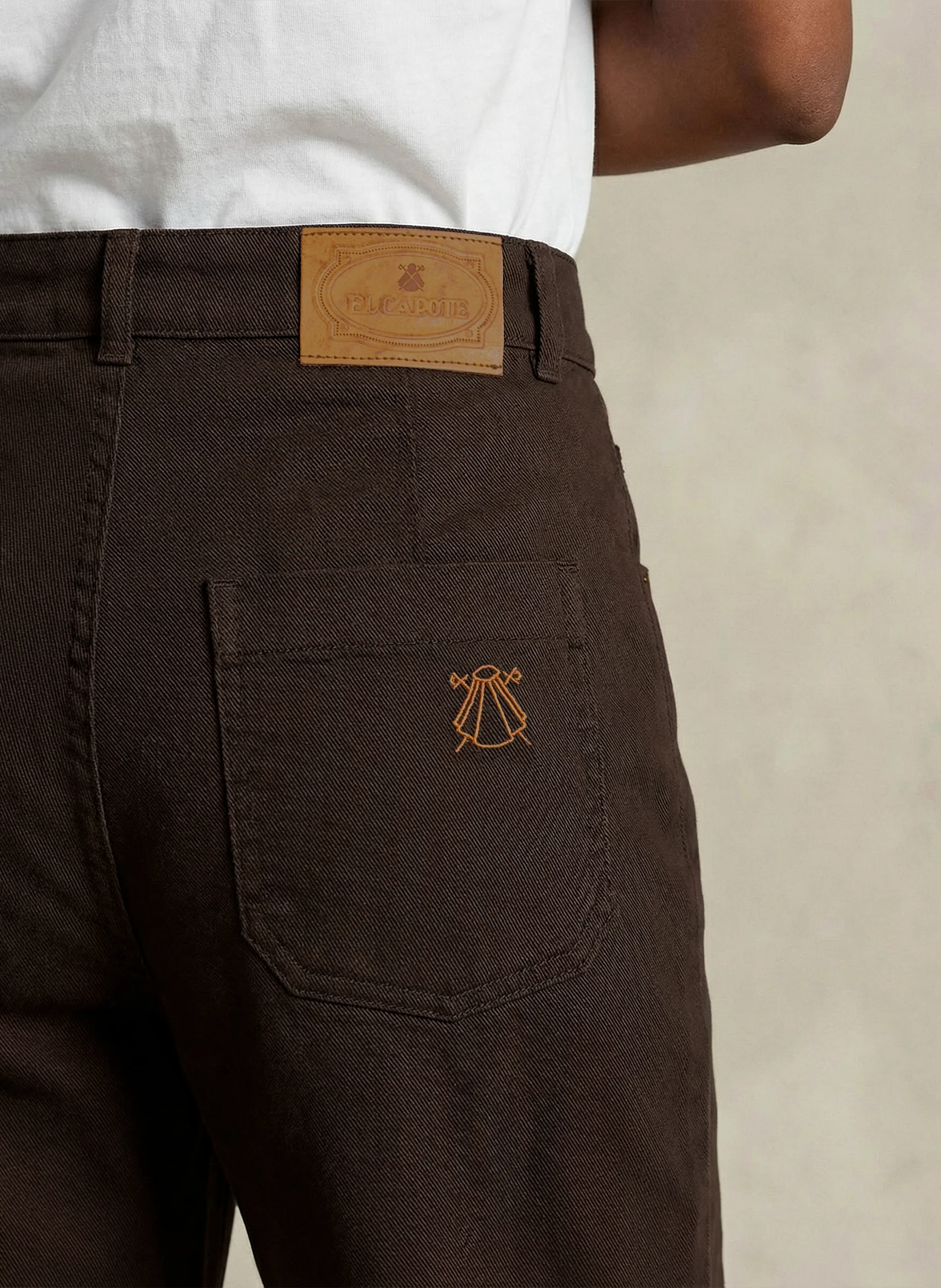 Pantalón Marrón Vaquero pierna Ancha Mujer - Image 5