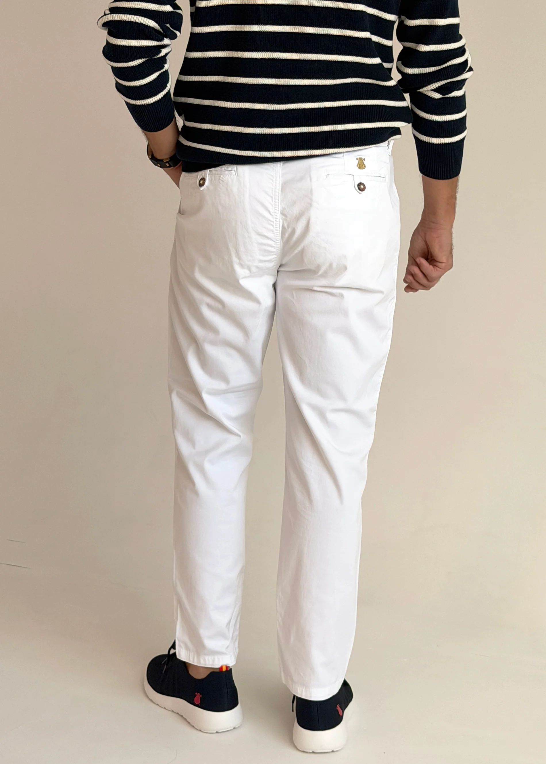 Pantalón Tipo Chino Tencel Blanco Hombre - Image 3