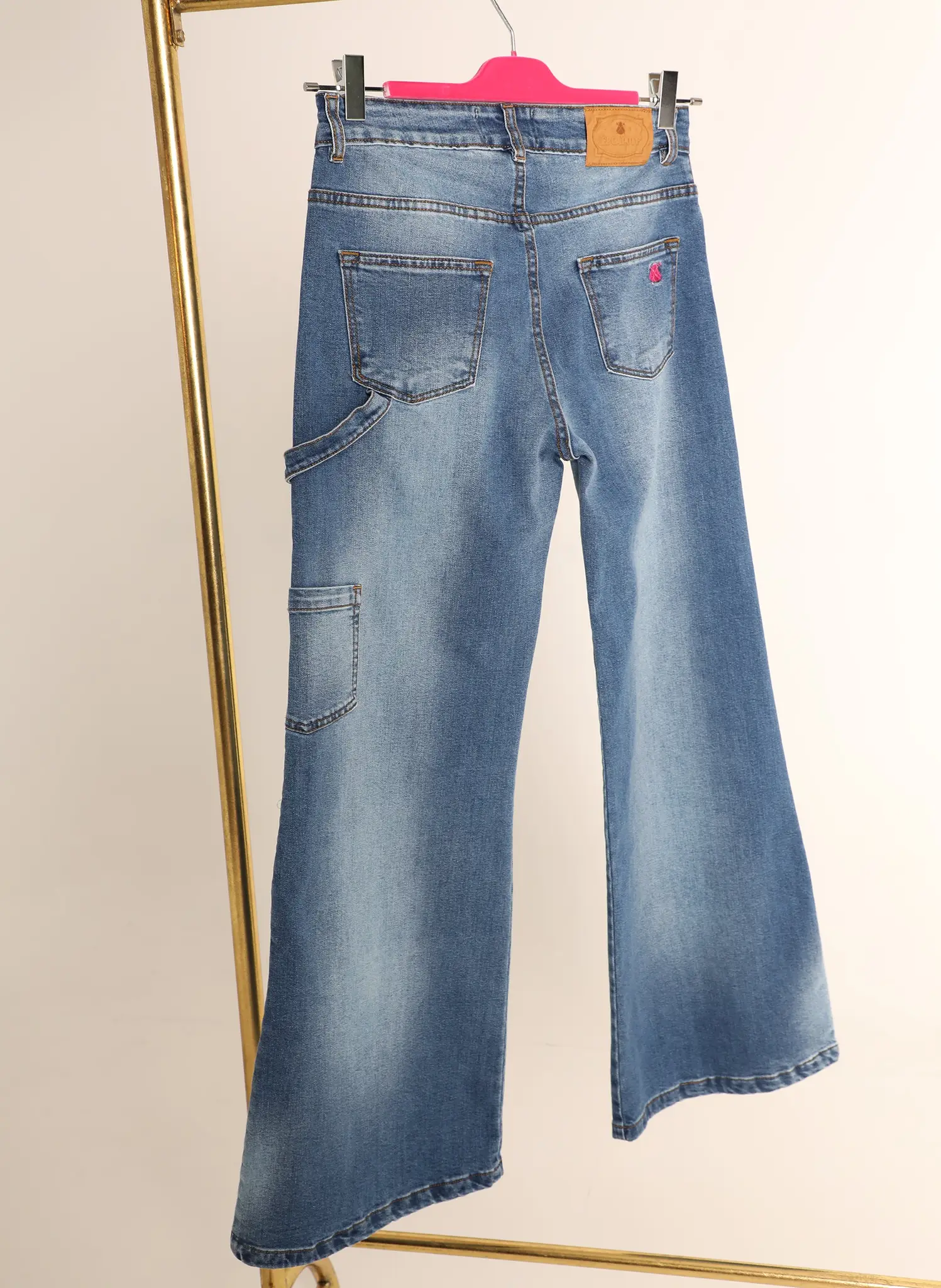 Pantalón Vaquero Ancho Tiro Medio Mujer - Image 11