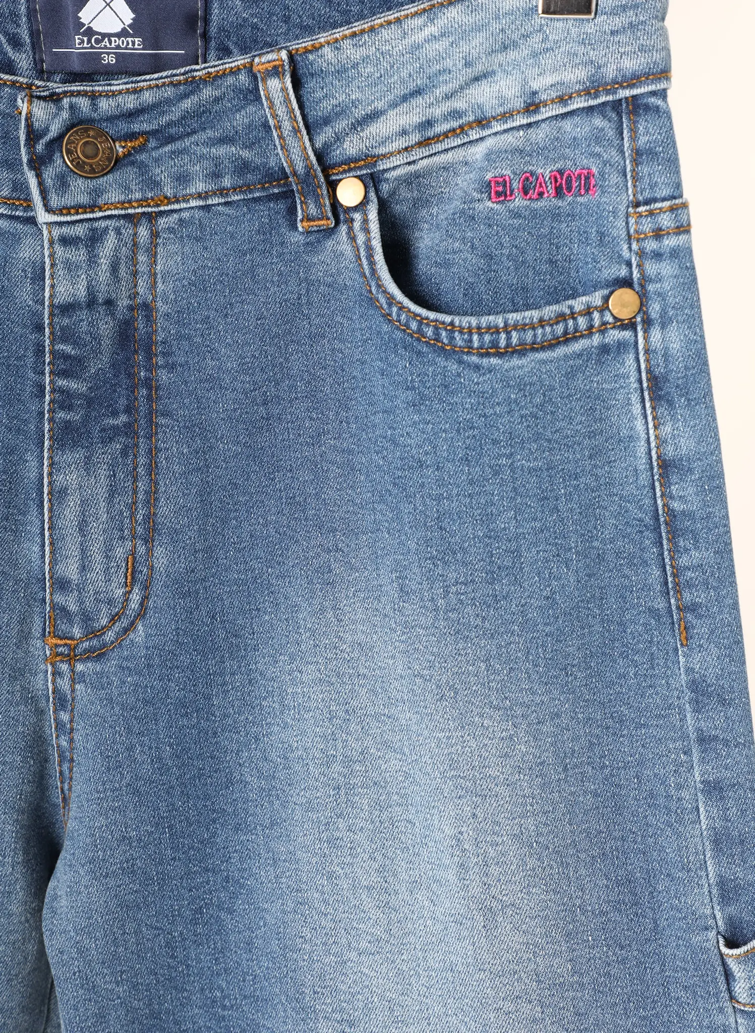 Pantalón Vaquero Ancho Tiro Medio Mujer - Image 8