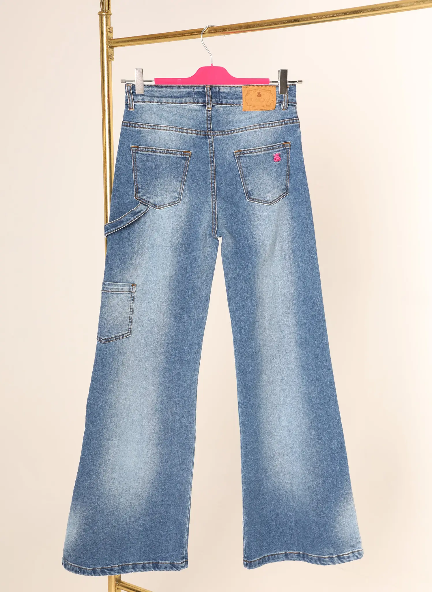 Pantalón Vaquero Ancho Tiro Medio Mujer - Image 9