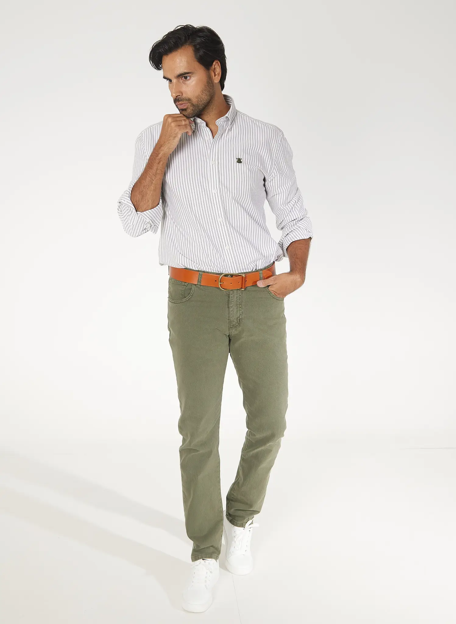 Pantalón Verde Kaki 5 Bolsillos Hombre - Image 4