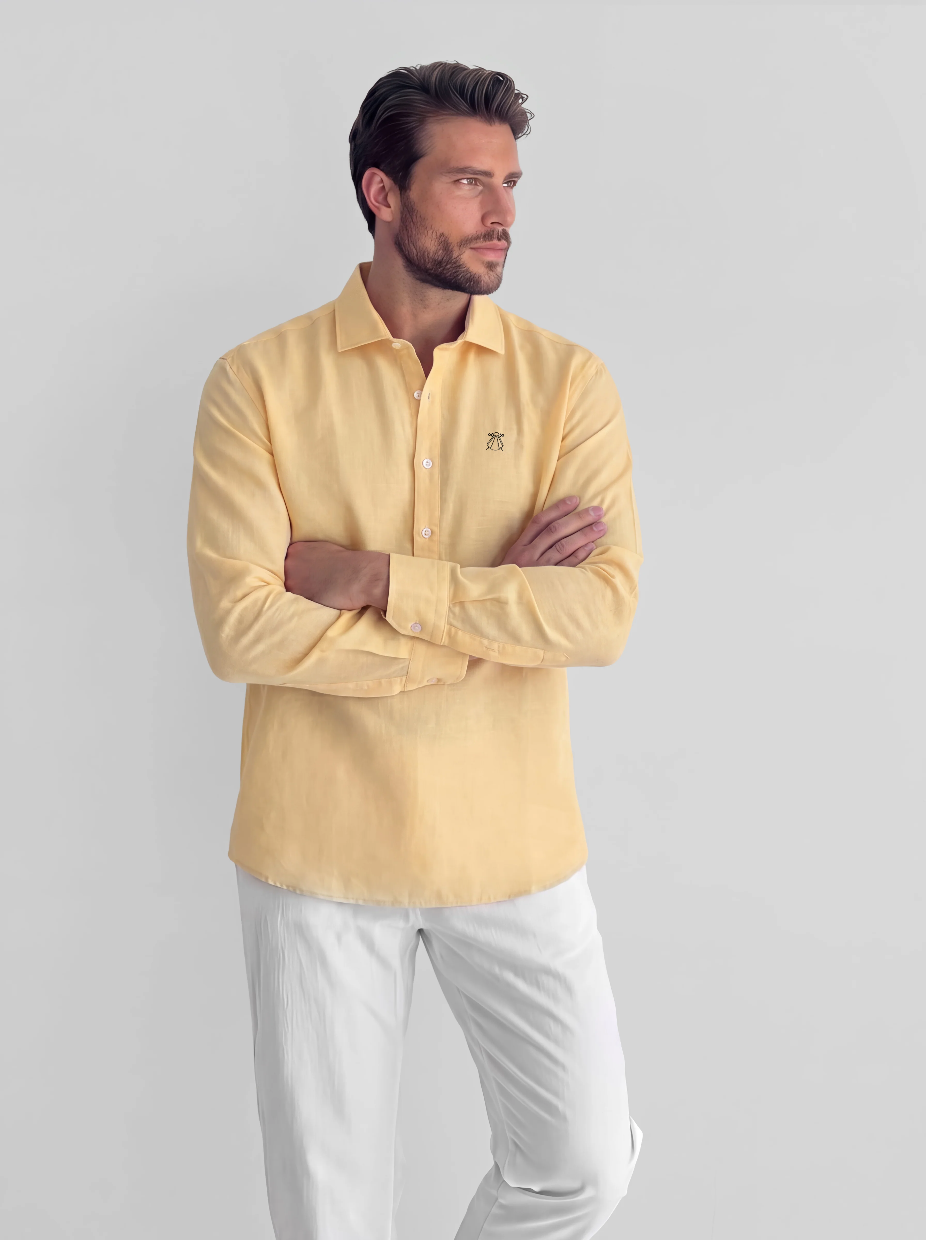 Polera Amarilla Lino Hombre