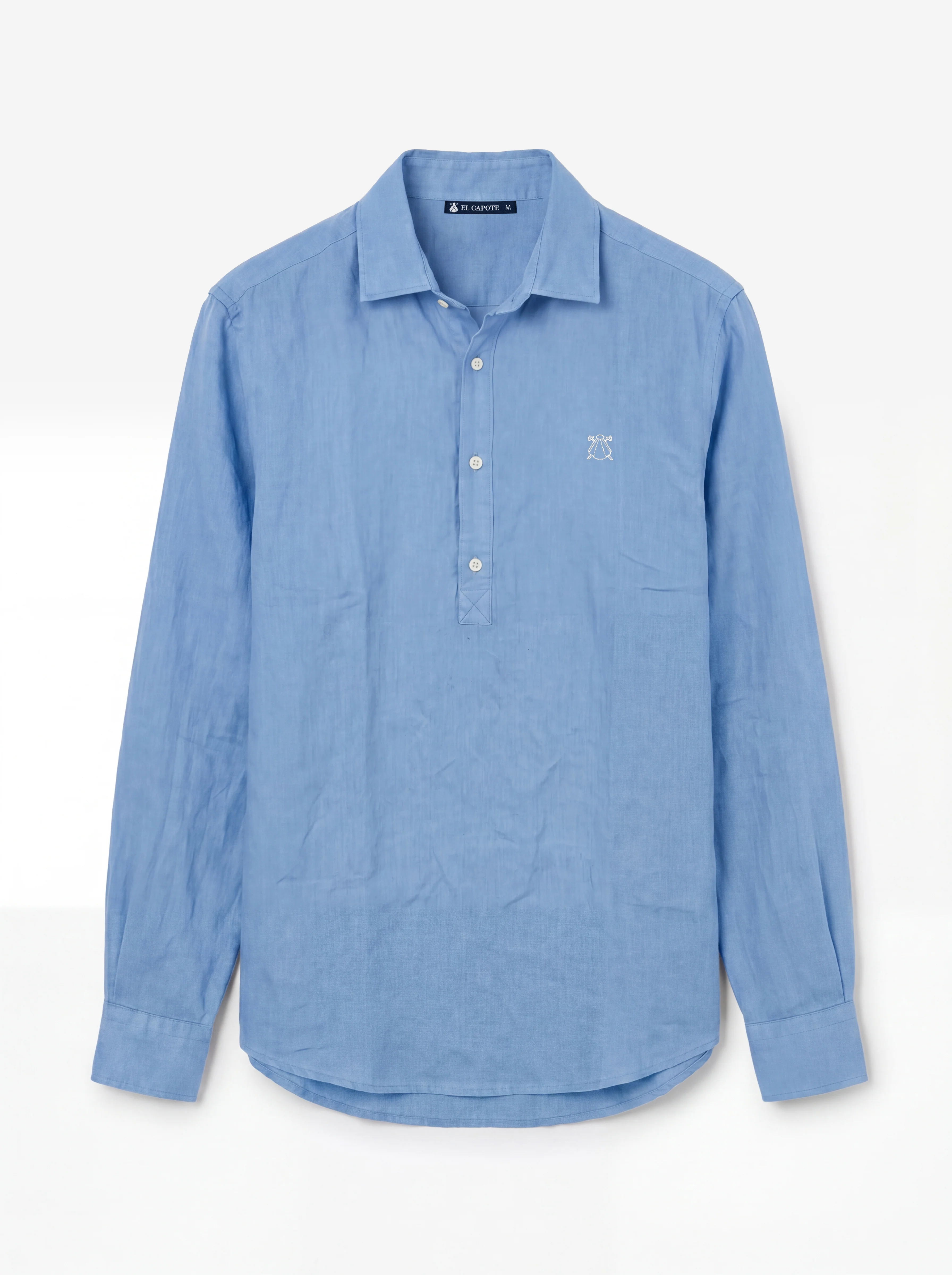 Polera Azul Denim Lino Hombre - Image 2