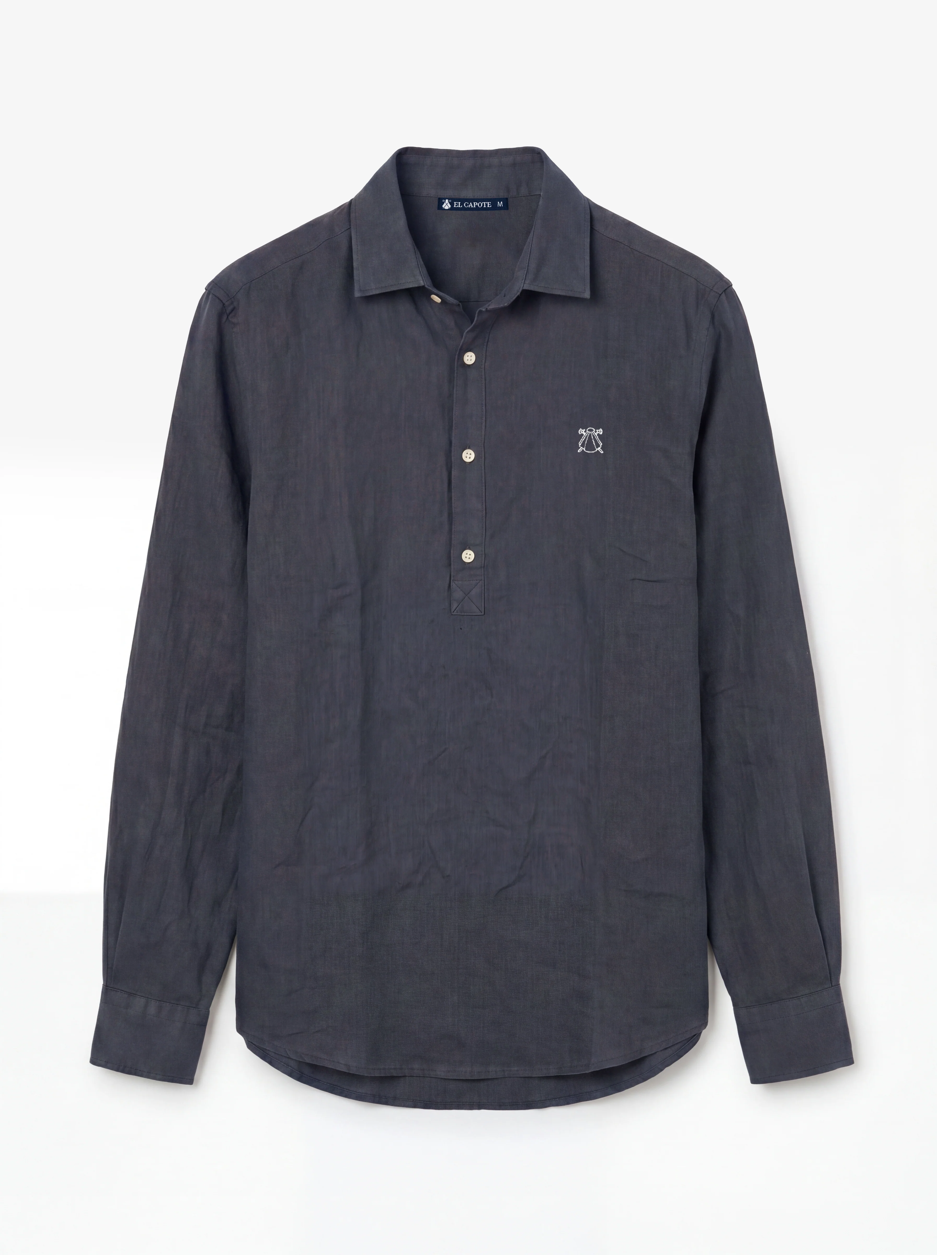 Polera Azul Petróleo Lino Hombre - Image 2