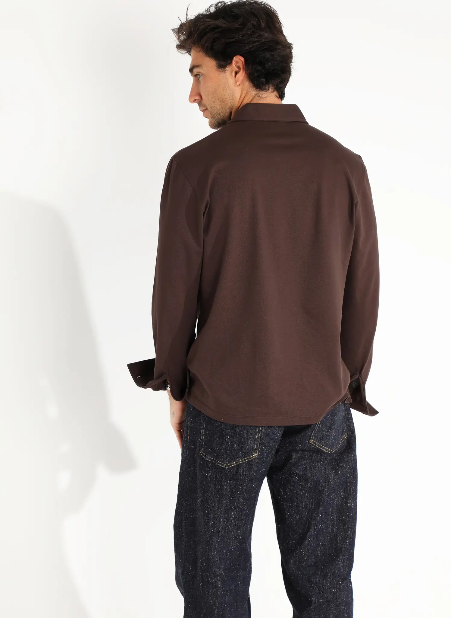 Polera Marrón Algodón Mercerizado Hombre - Image 3