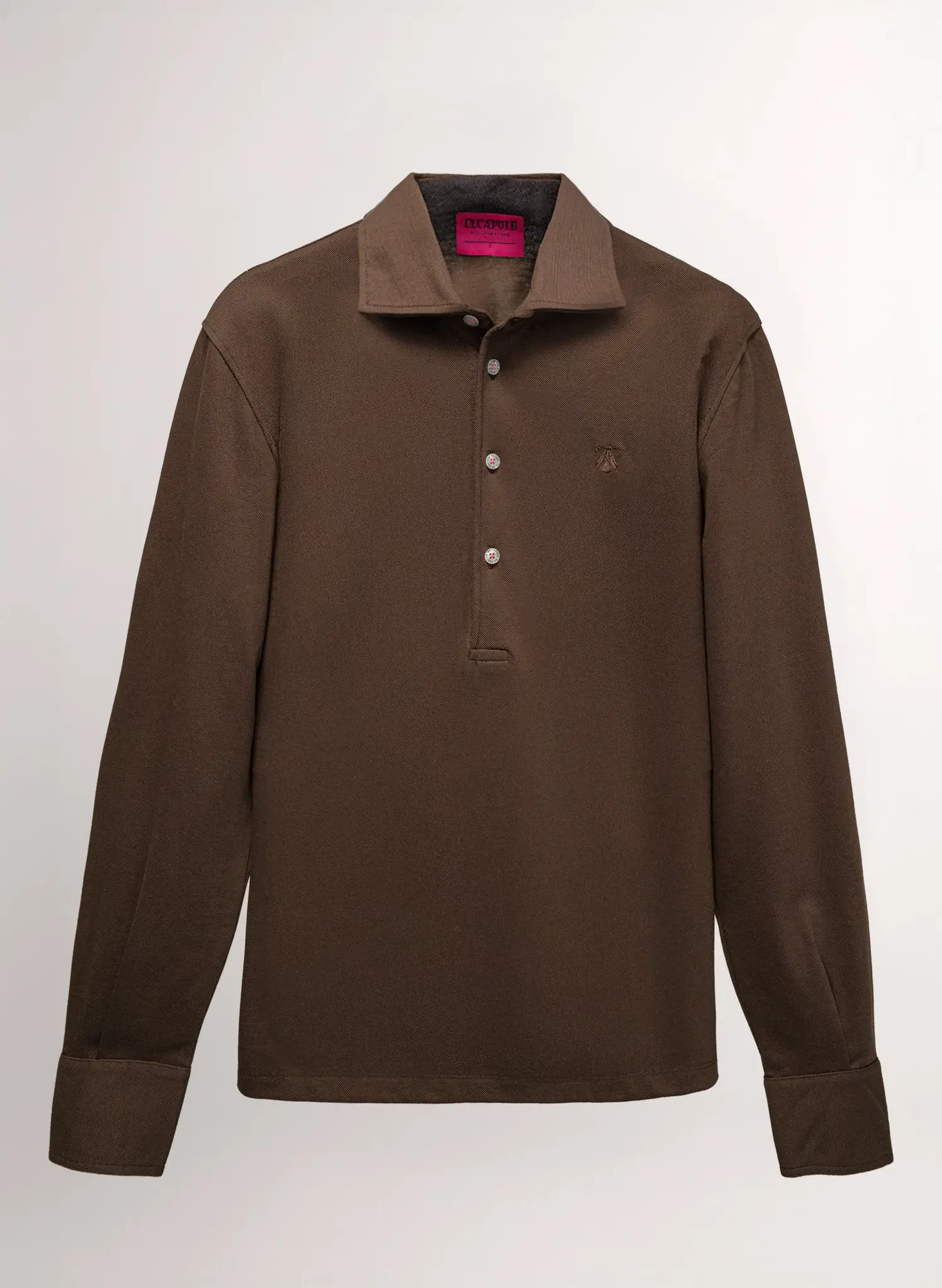 Polera Marrón Algodón Mercerizado Hombre - Image 4