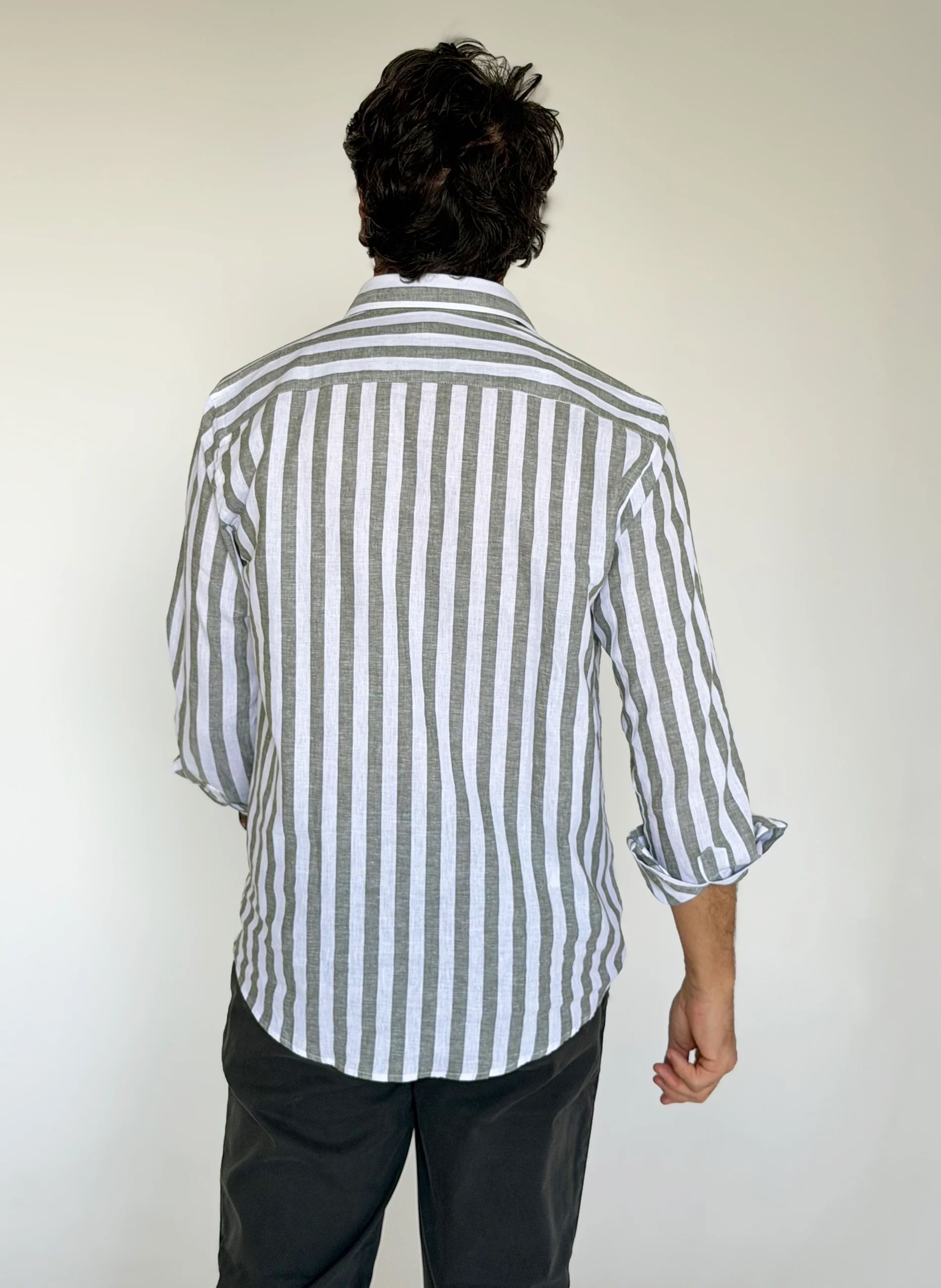 Polera Raya Ancha Kaki Lino Hombre - Image 5