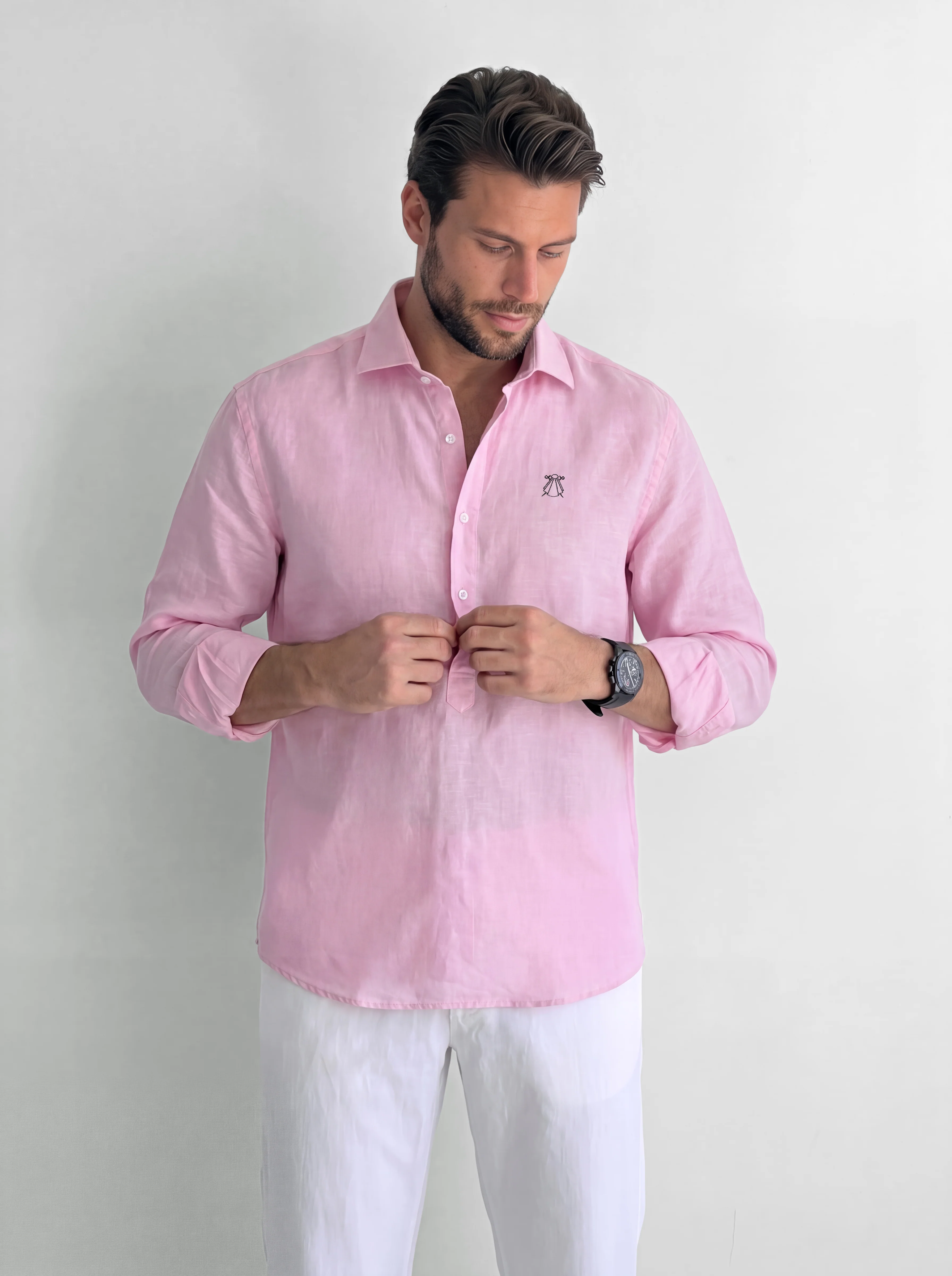 Polera Rosa Lino Hombre