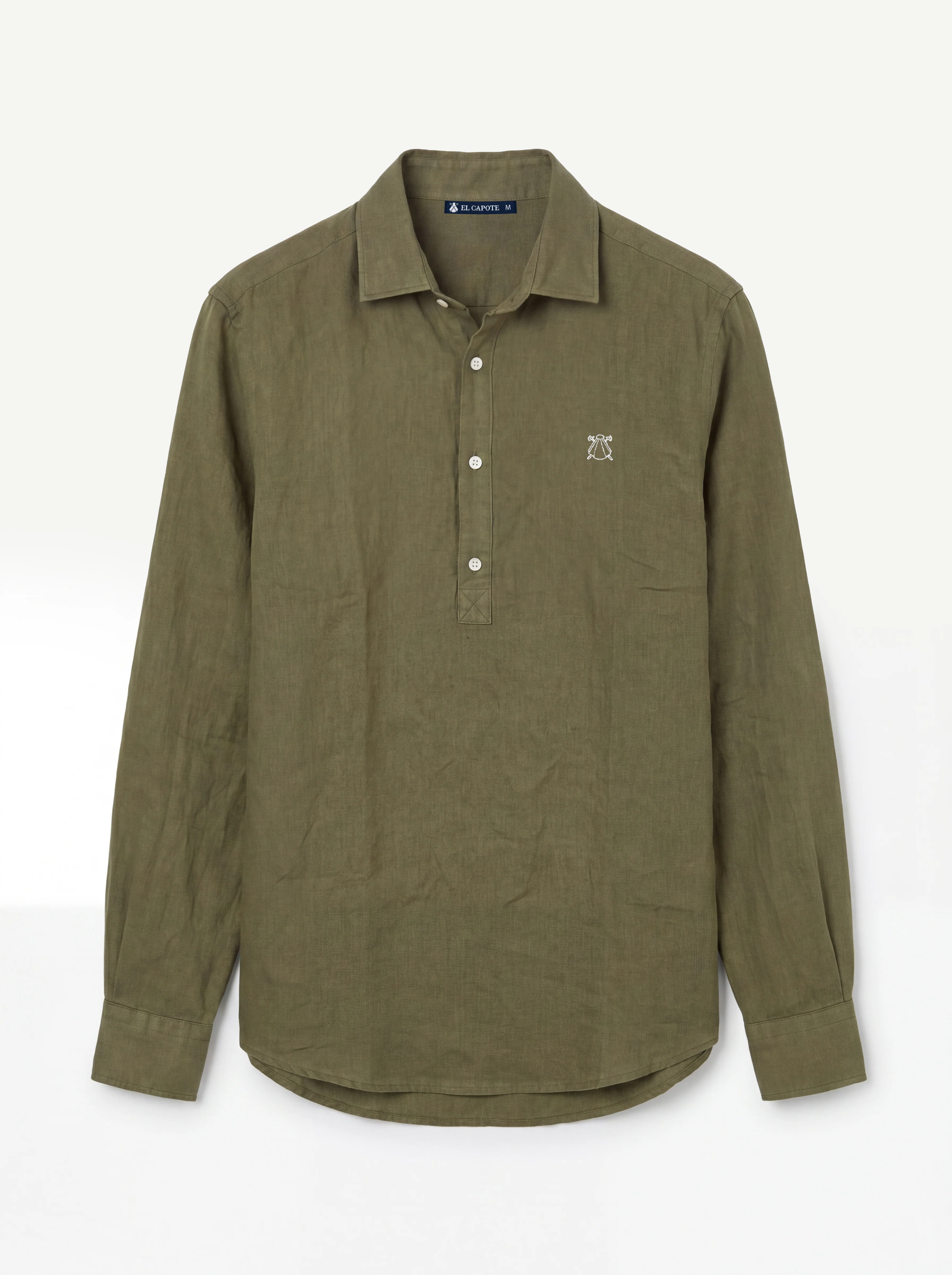 Polera Verde Kaki Lino Hombre - Image 3