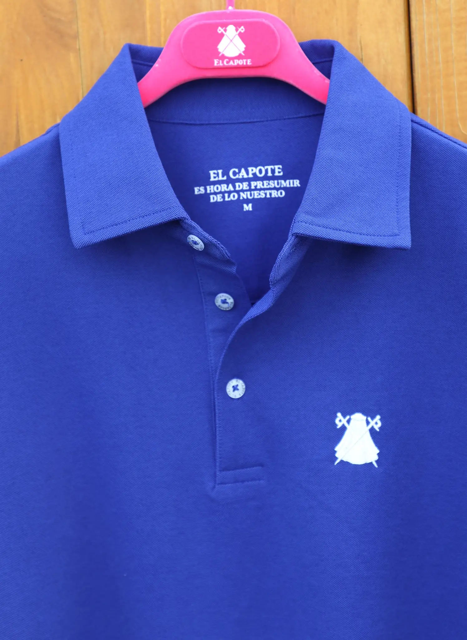 Polo Azul Liso Tejido Técnico Hombre - Image 3