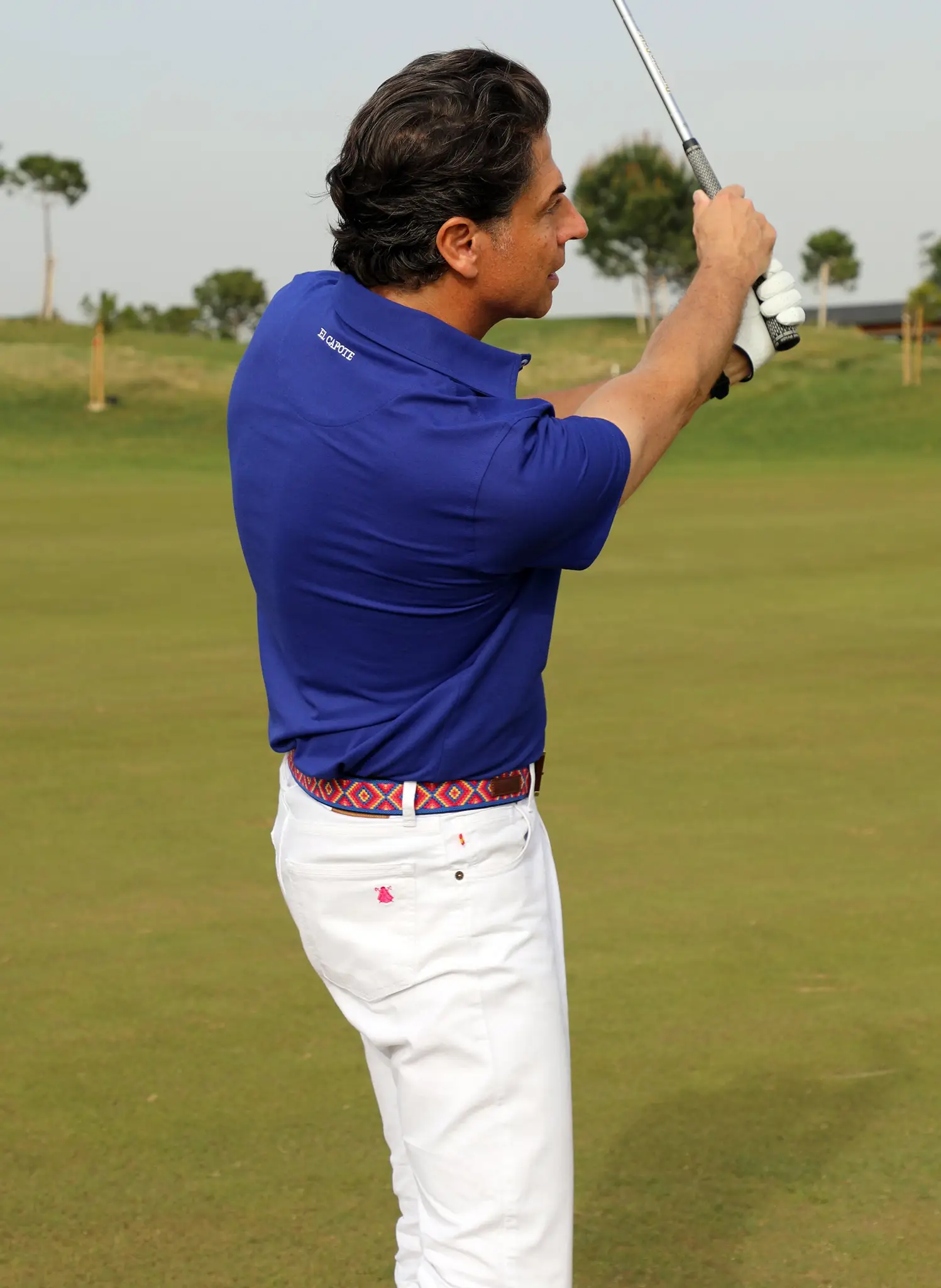 Polo Azul Liso Tejido Técnico Hombre - Image 7