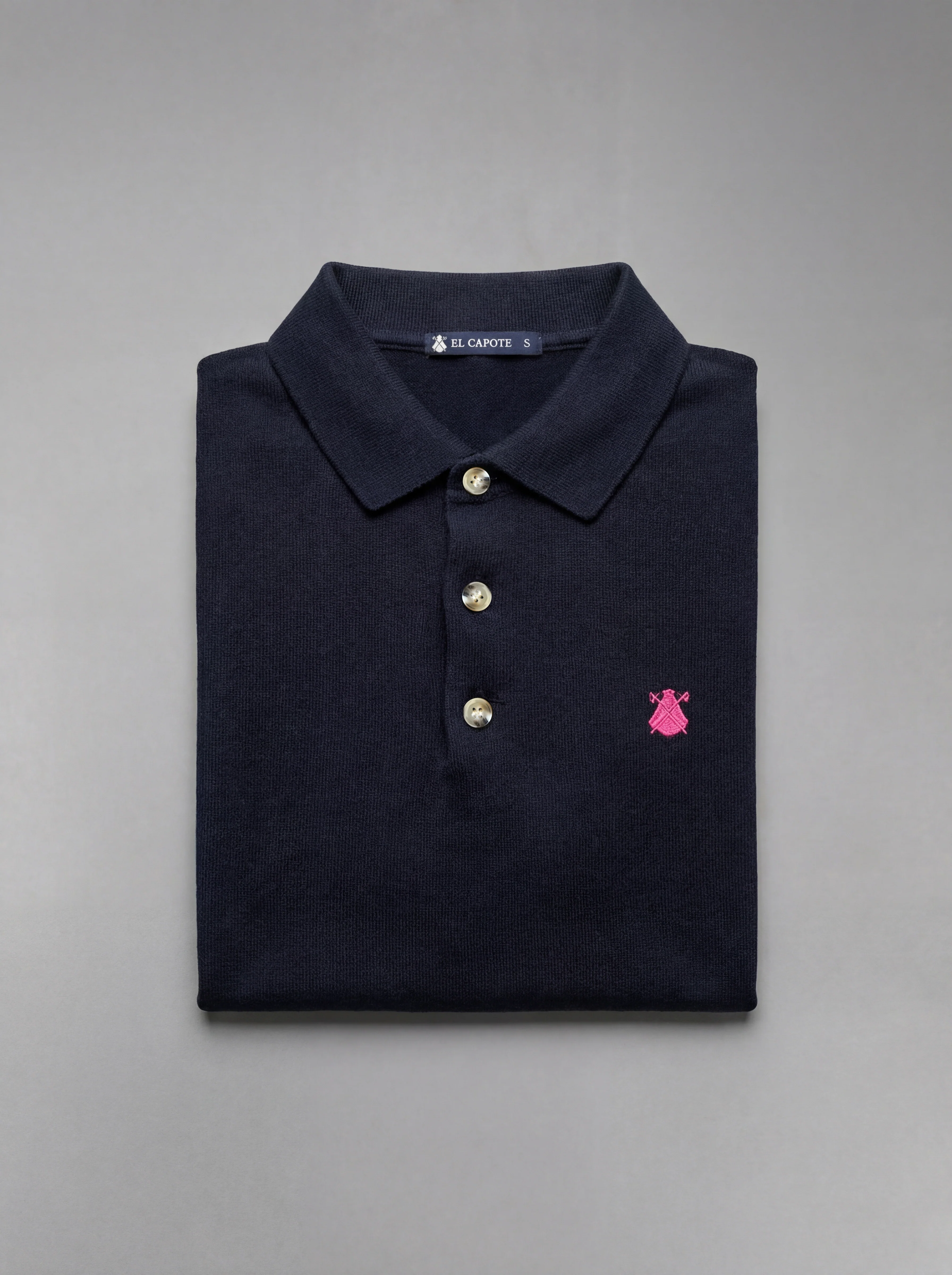 Polo Azul de Punto Manga Larga Hombre - Image 3