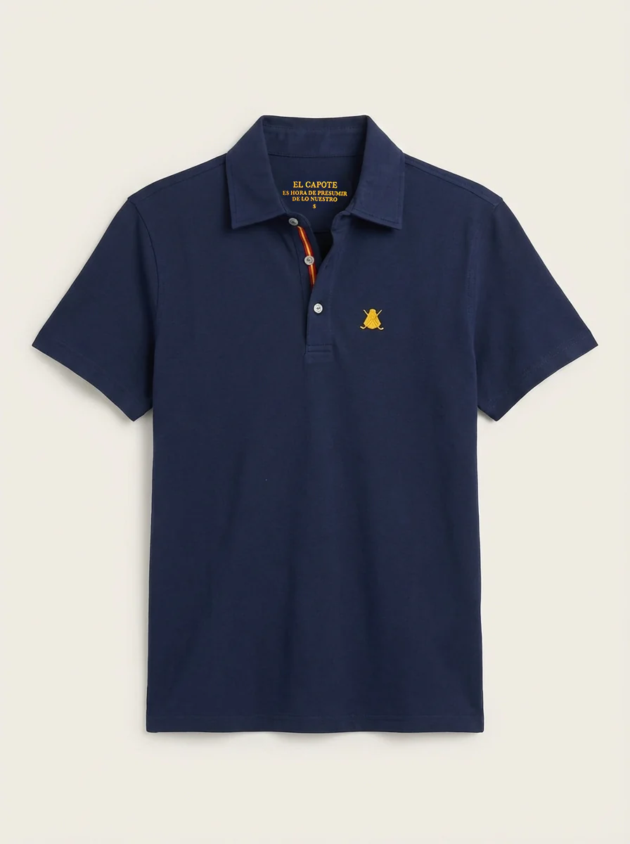 Polo Azul España Tejido Técnico Hombre - Image 2