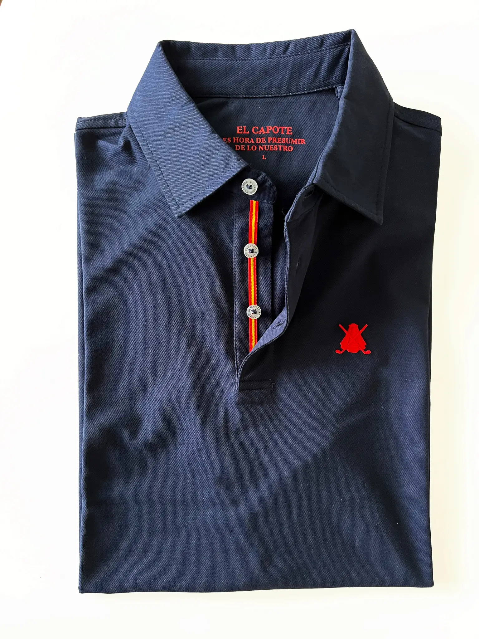 Polo Azul España Tejido Técnico Hombre - Image 4