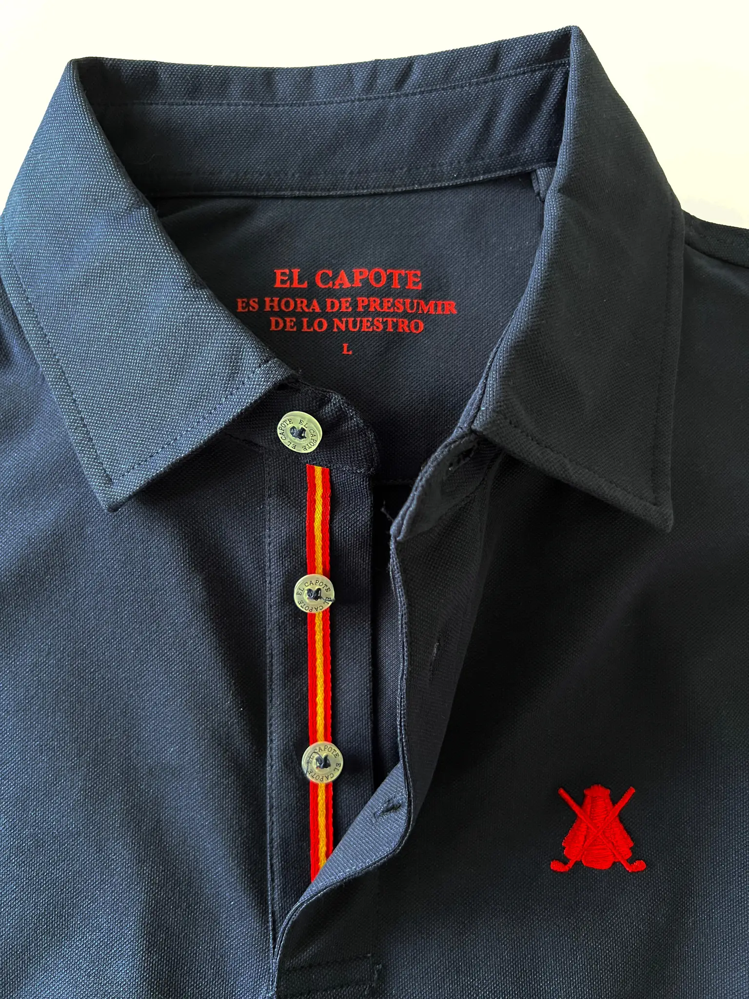 Polo Azul España Tejido Técnico Hombre - Image 5