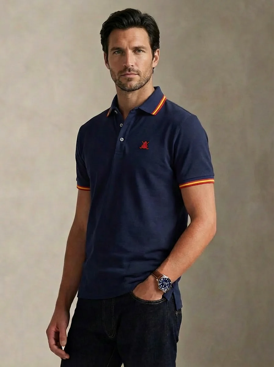 Polo Azul Marino España Clásico Hombre - Image 4