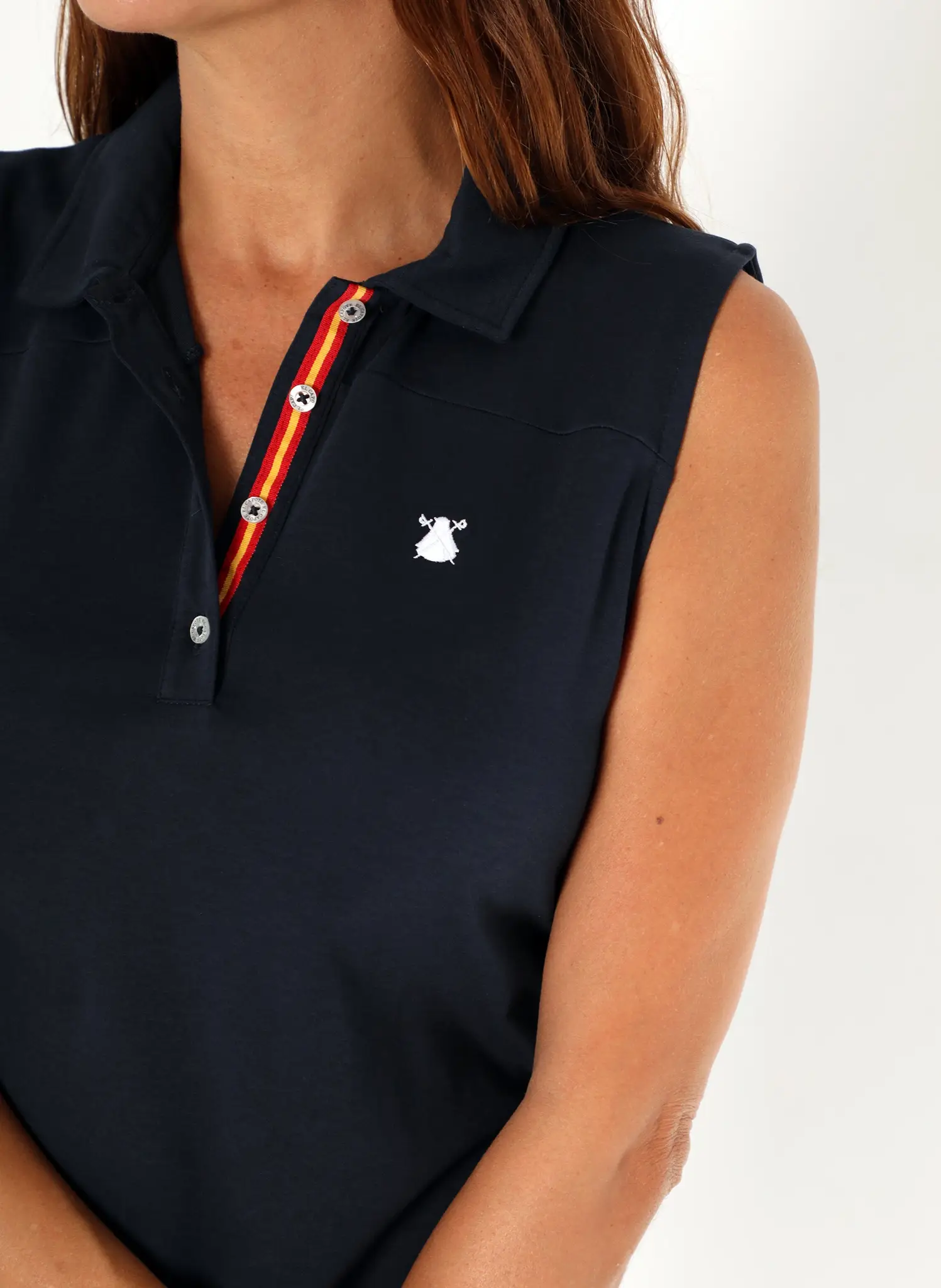 Polo Azul Marino Mujer Interlock España - Image 2