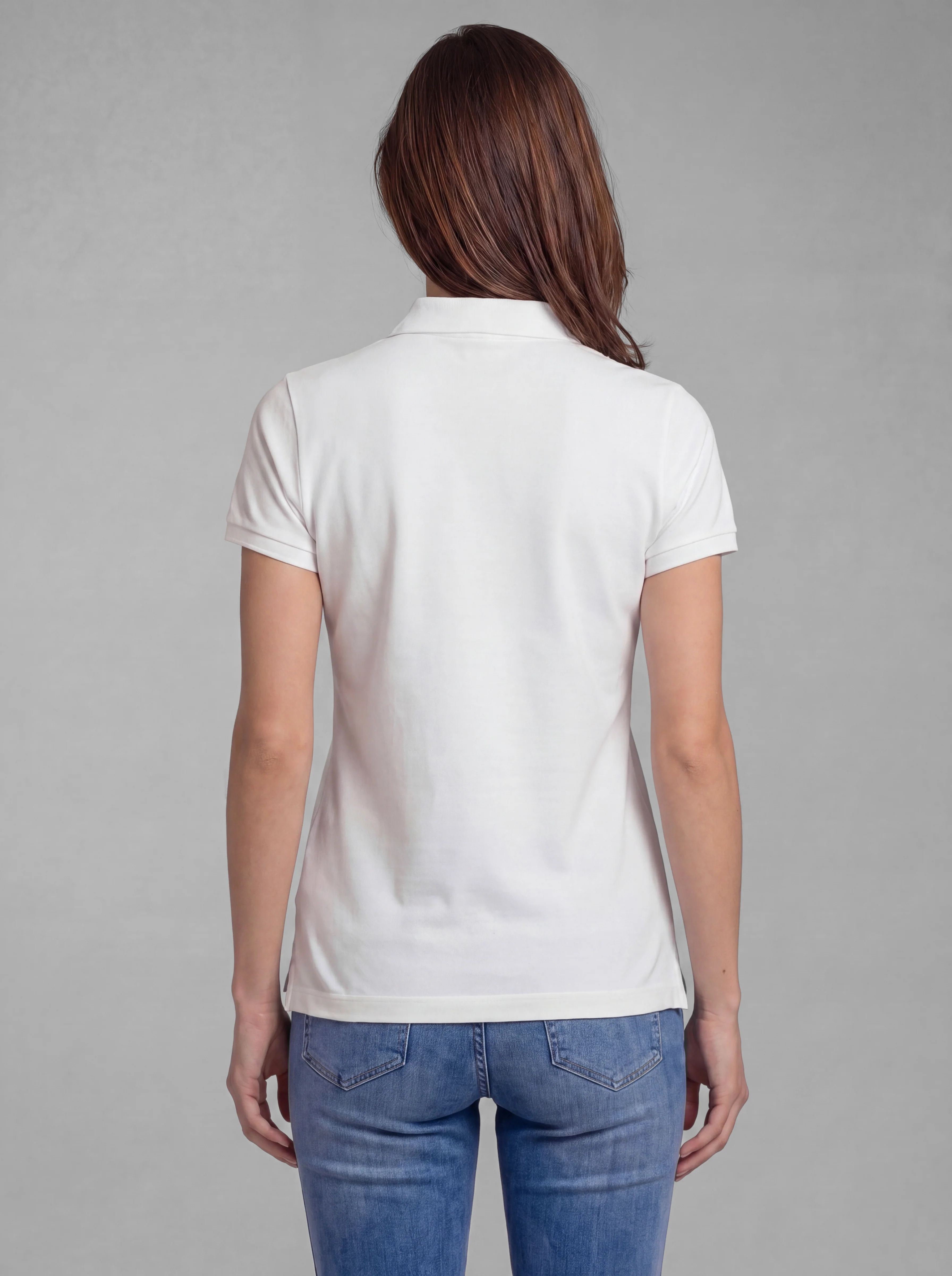 Polo Blanco Classic Logo Rosa Mujer - Image 4