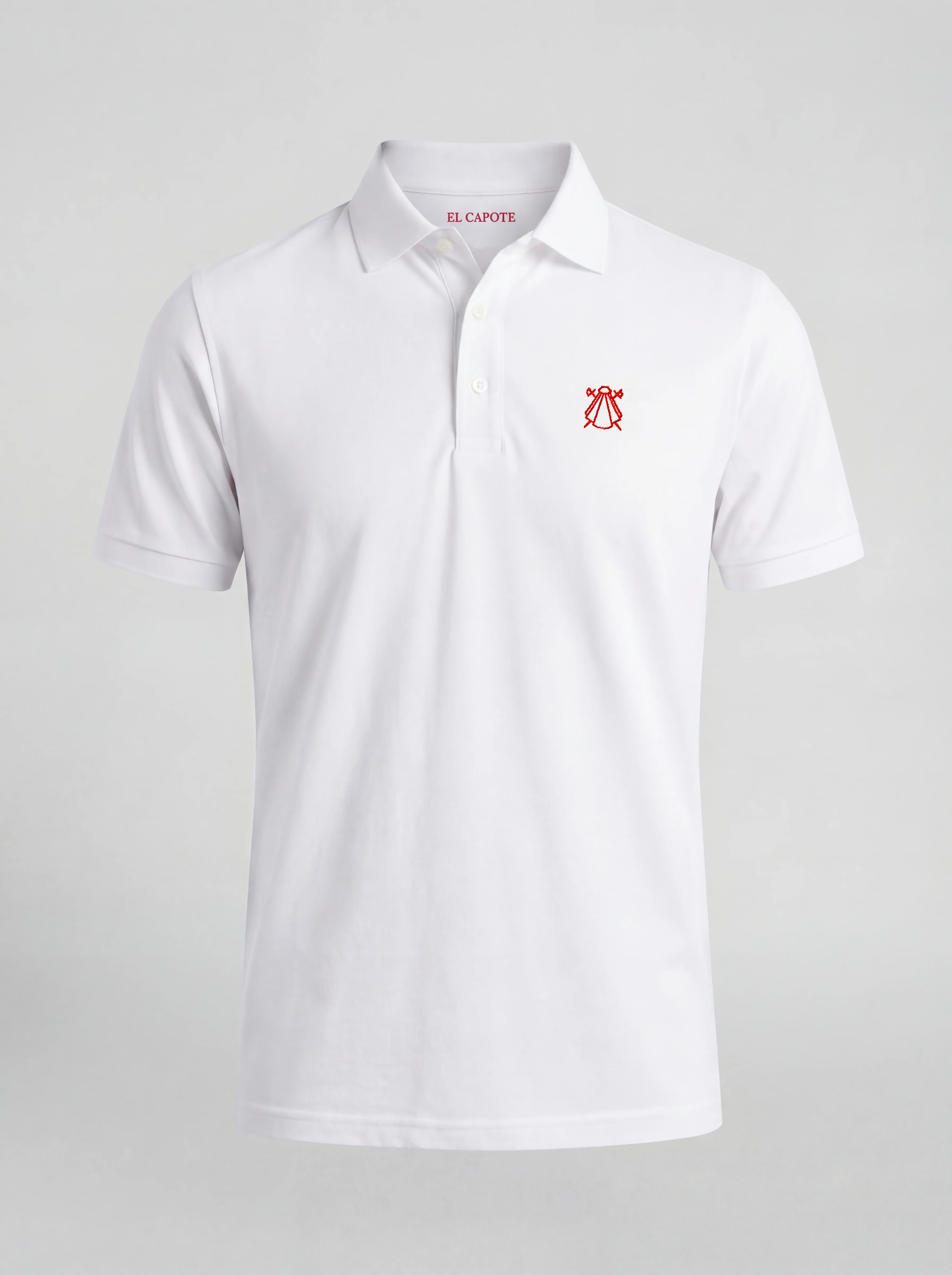 Polo Blanco Claveles Reverso Cuello Hombre - Image 3