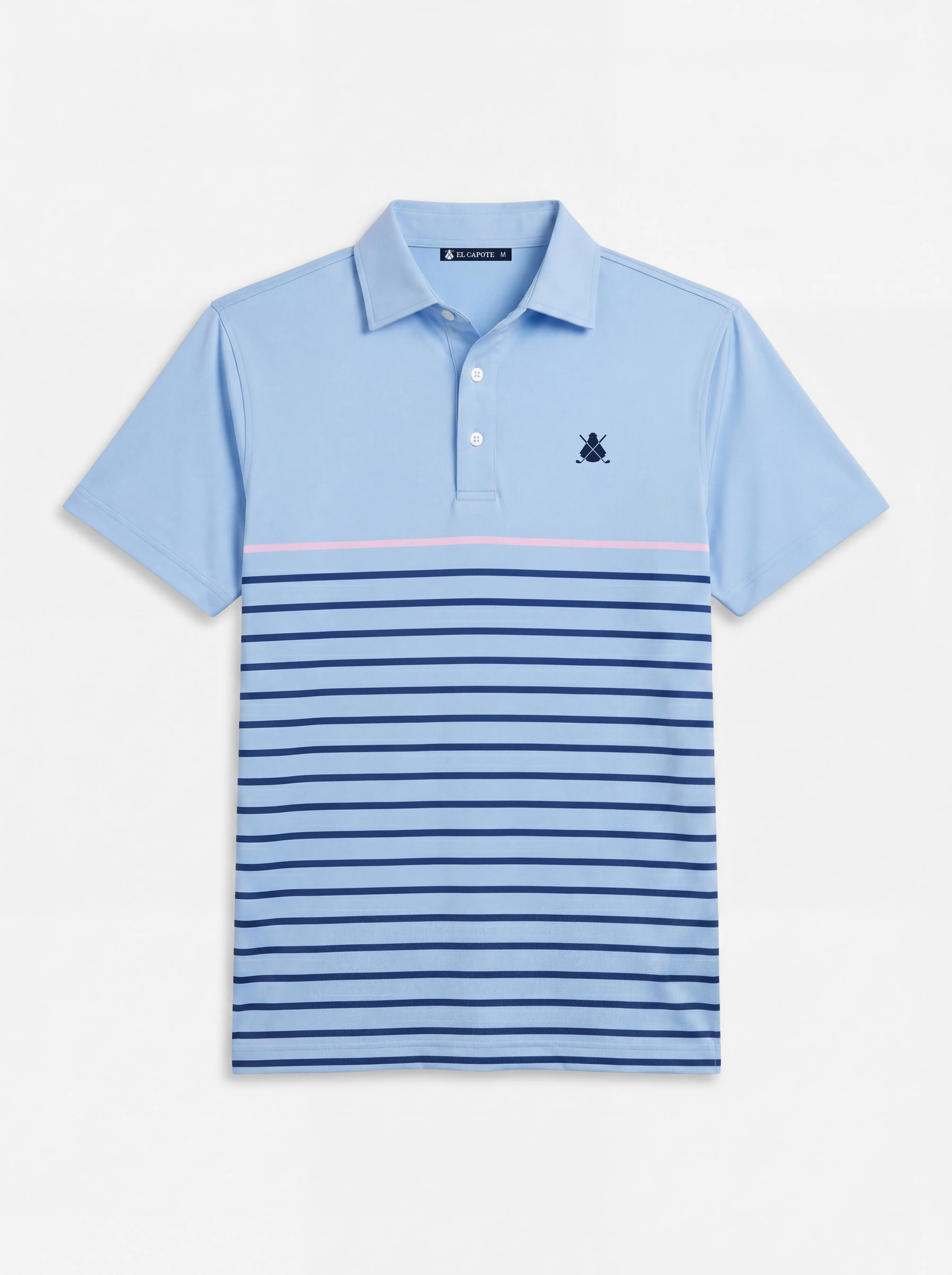 Polo Celeste Rayas Ultraligero Hombre - Image 2
