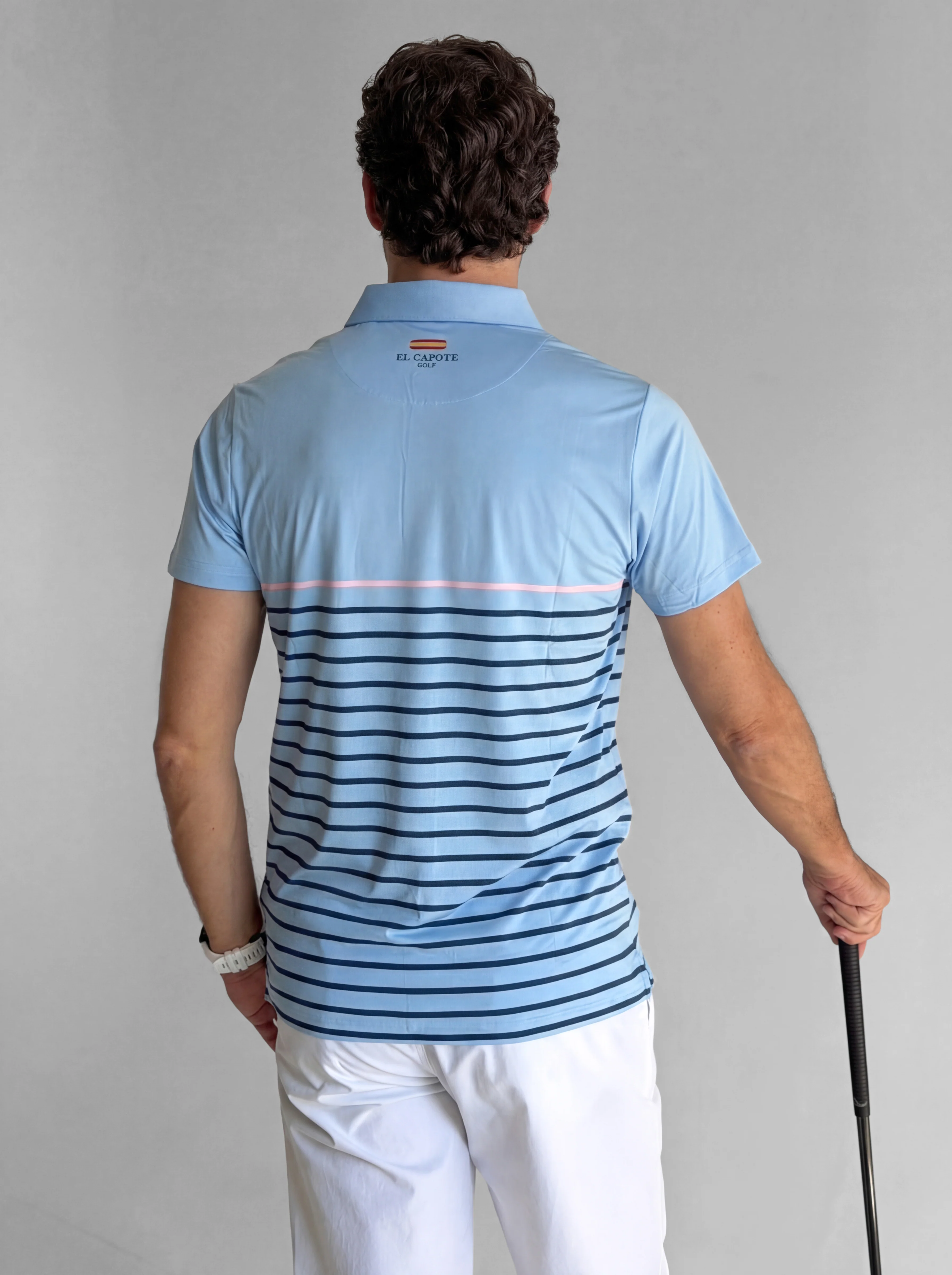 Polo Celeste Rayas Ultraligero Hombre - Image 5